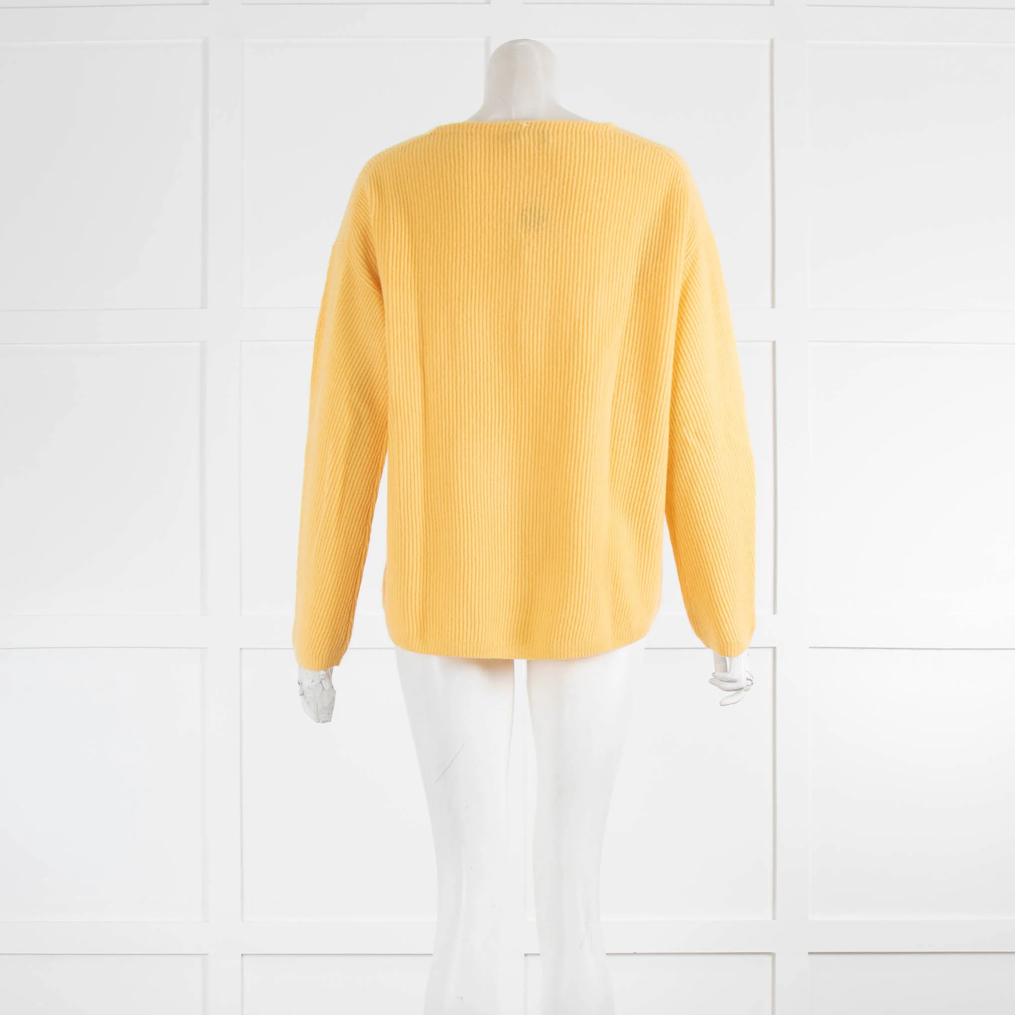 N. Peal Yellow Cashmere V Neck Jumper - Image 3