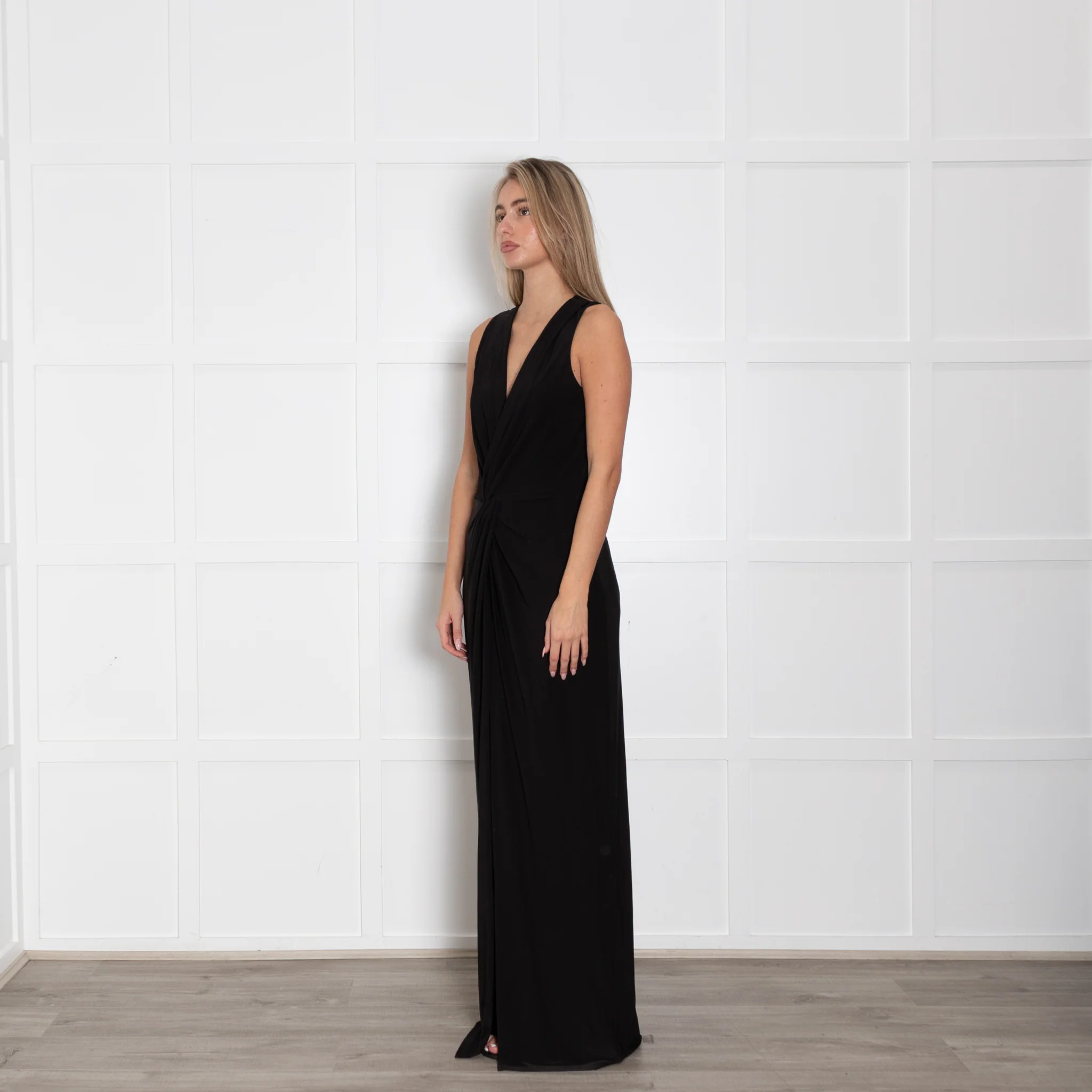 Nadine Merabi Black V Back Maxi Dress - Image 3