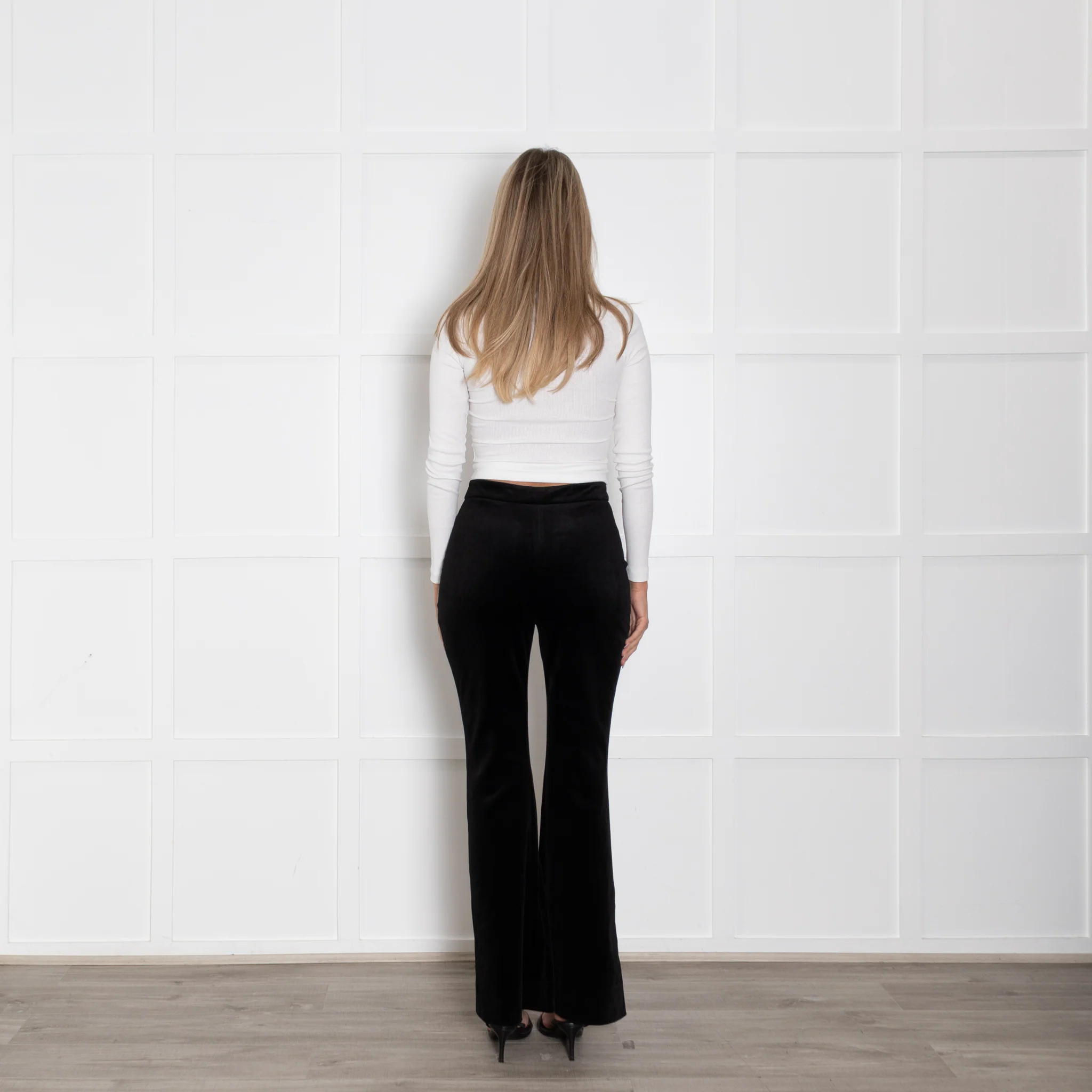 Nadine Merabi Black Velvet Davina Trousers - Image 5