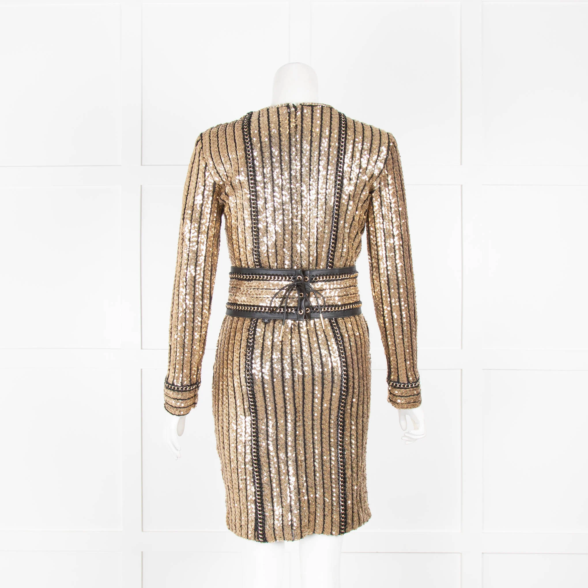 Nadine Merabi Gold Sequin Stretch Dress - Image 3