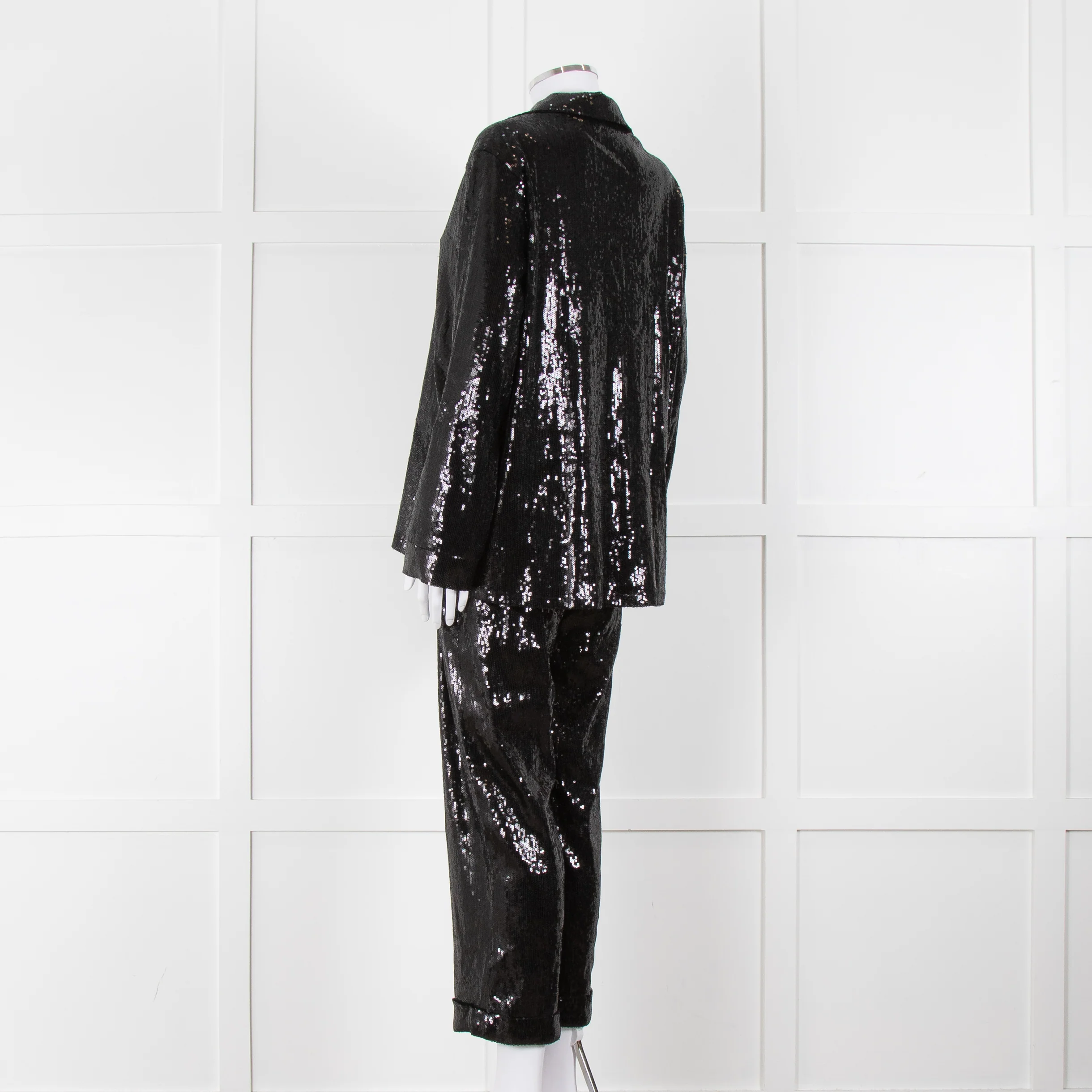 Nadine Merabi Jessie Black Sequin Trouser Suit - Image 6