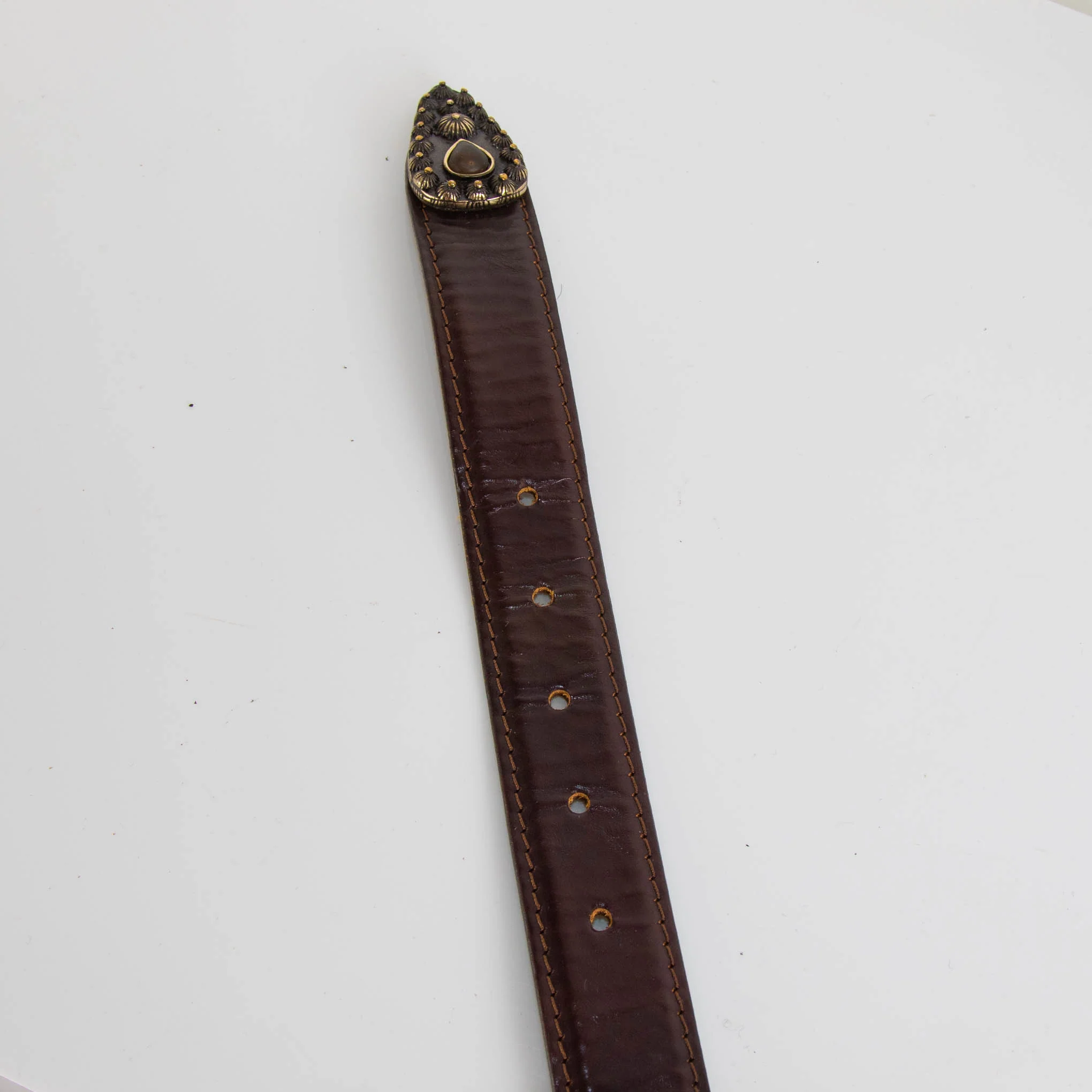 Nanni Tan Leather Belt With Stones - Image 3