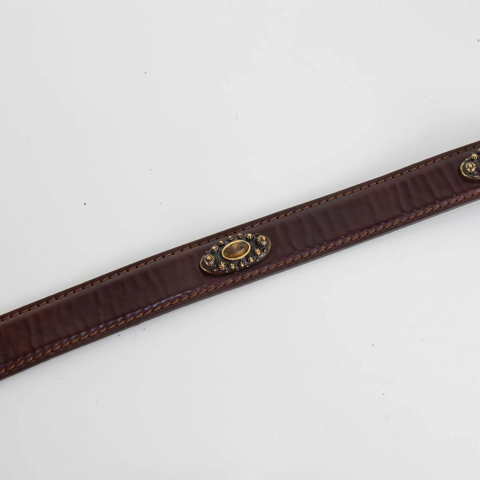 Nanni Tan Leather Belt With Stones - Image 4