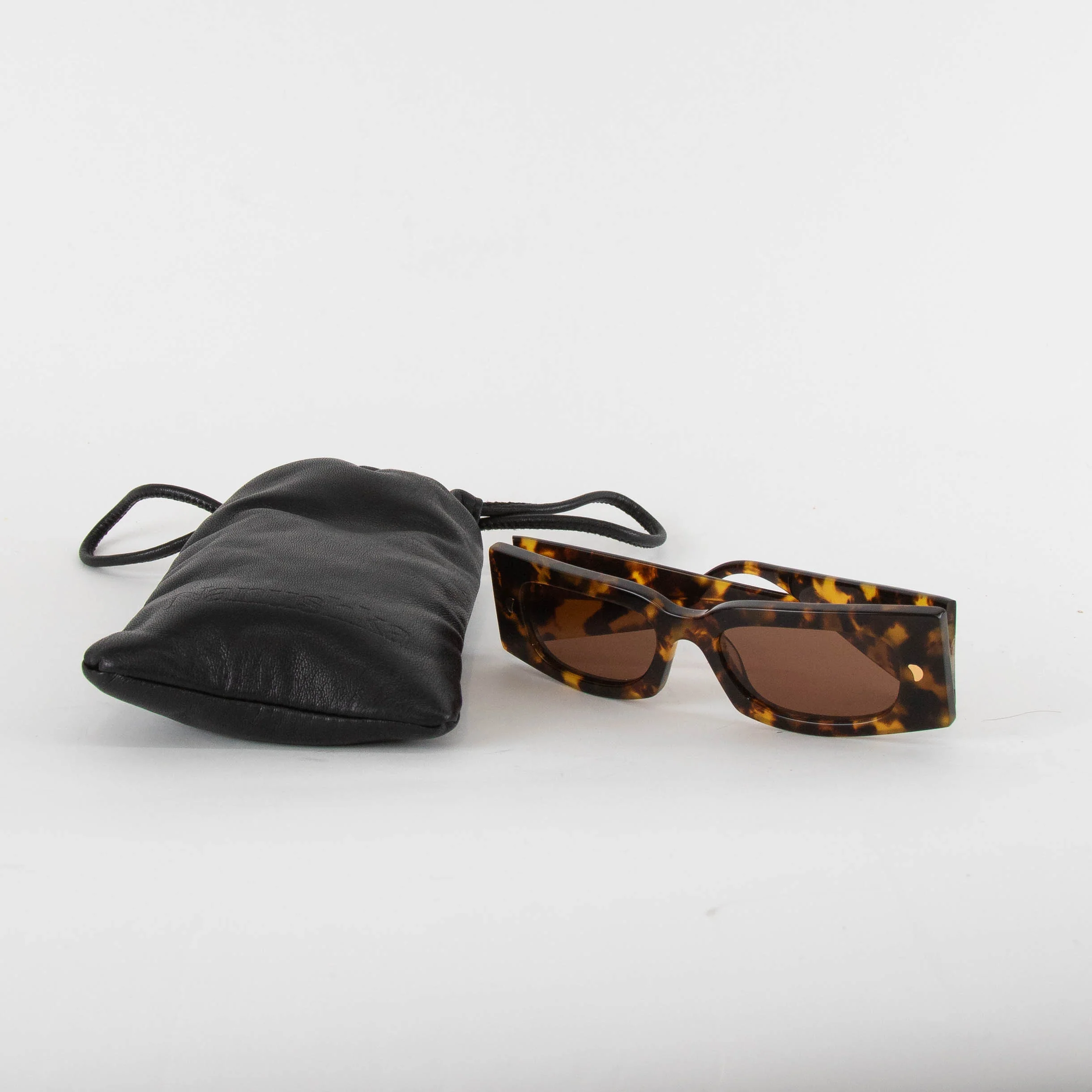 Nanushka Fenna Dark Amber Narrow Sunglasses - Image 3
