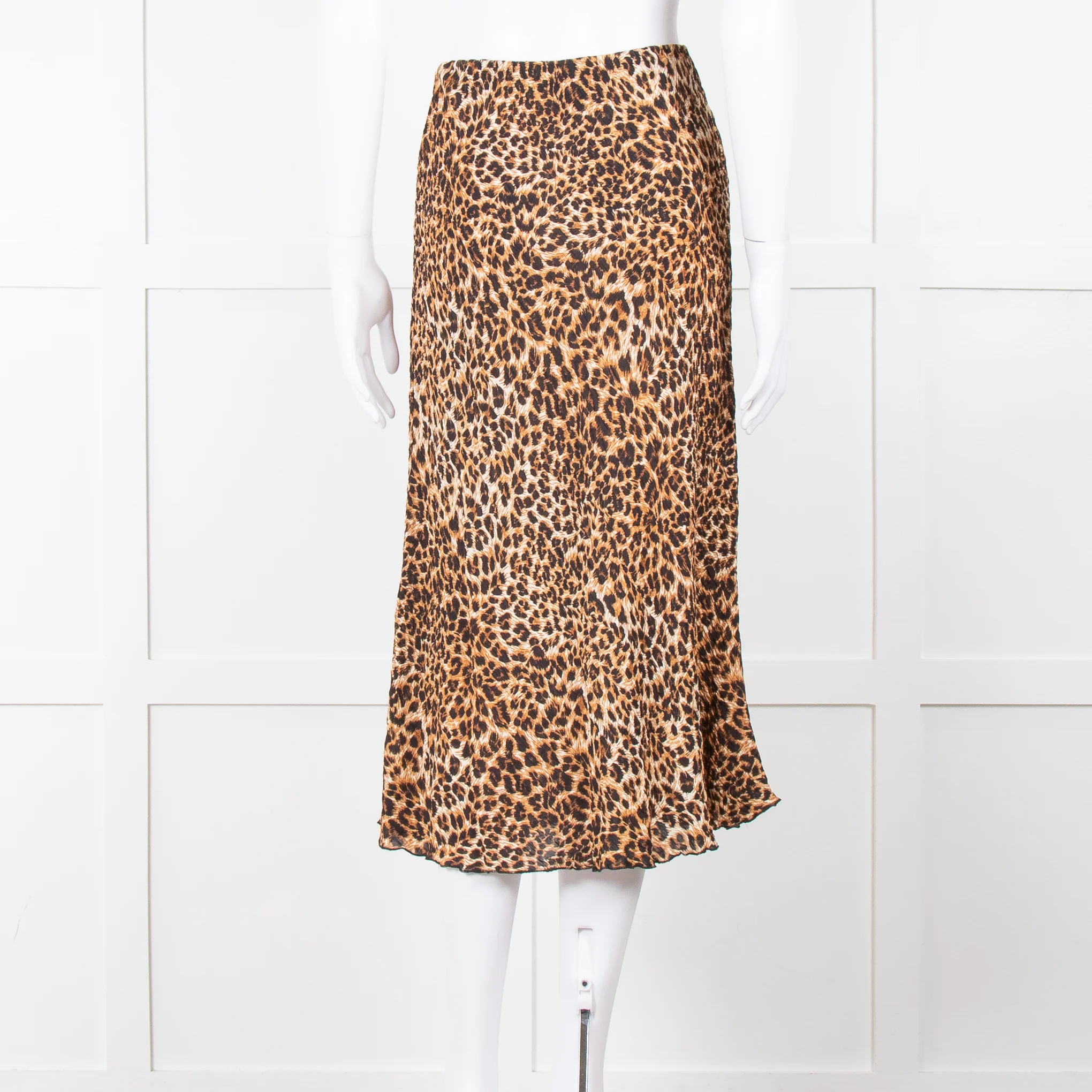 Nanushka Leopard Print Crinkle Midi Skirt - Image 5