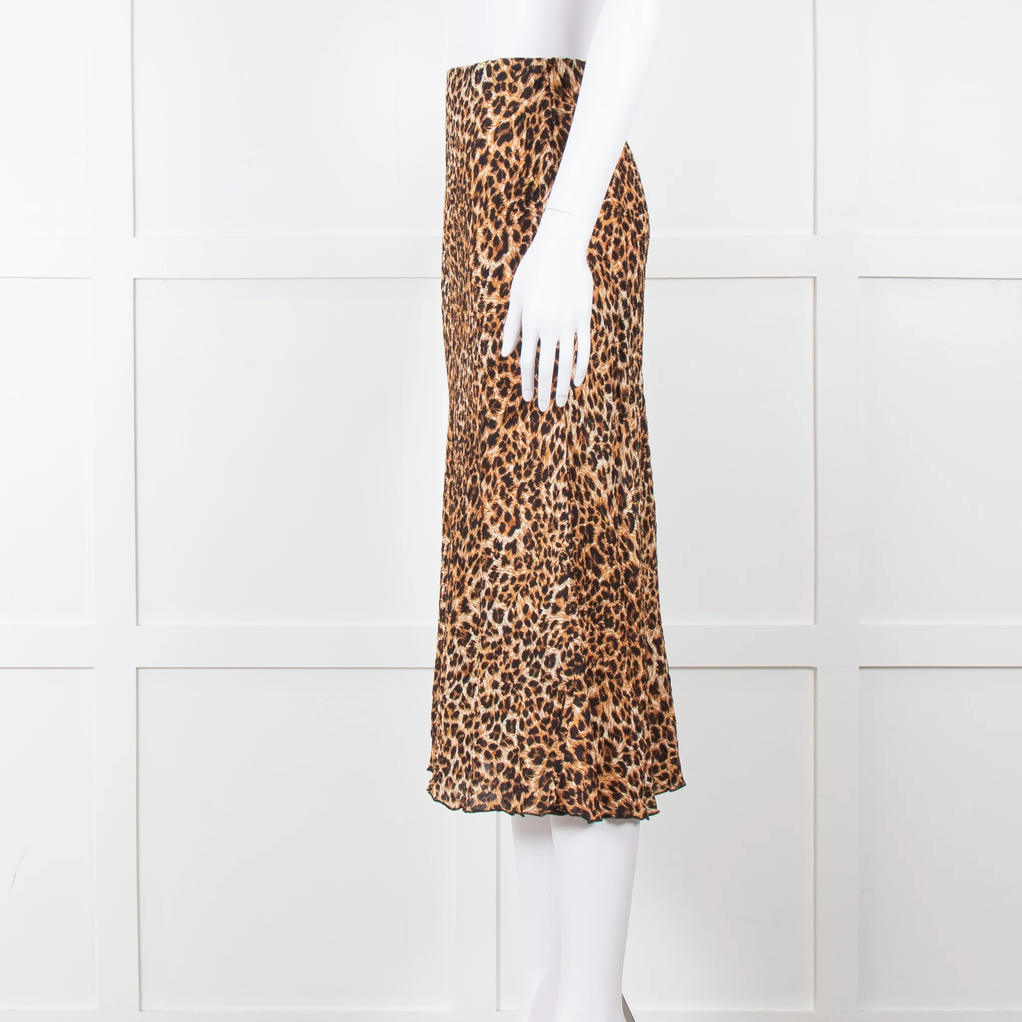 Nanushka Leopard Print Crinkle Midi Skirt - Image 7