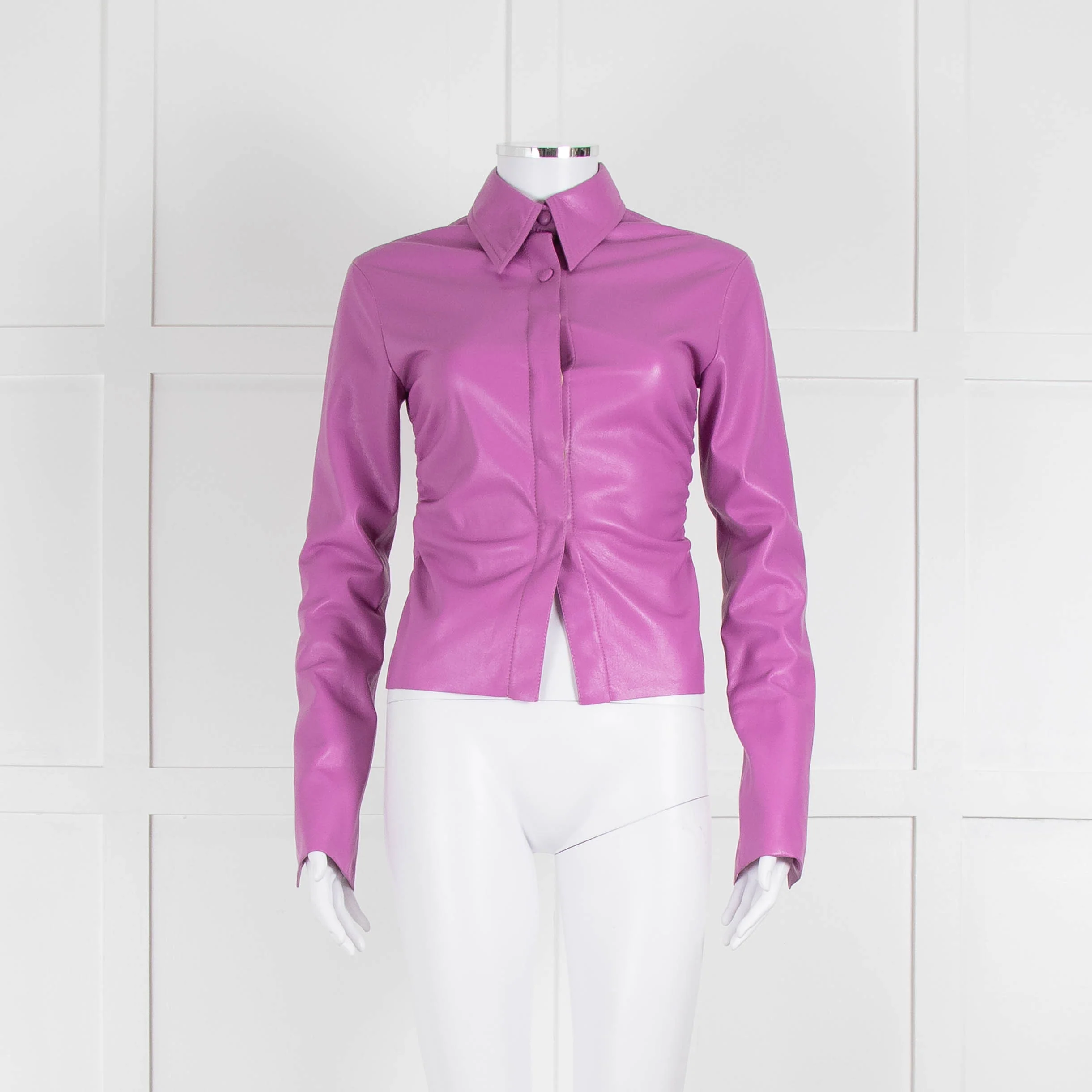 Nanushka Lilac Faux Leather Shirt