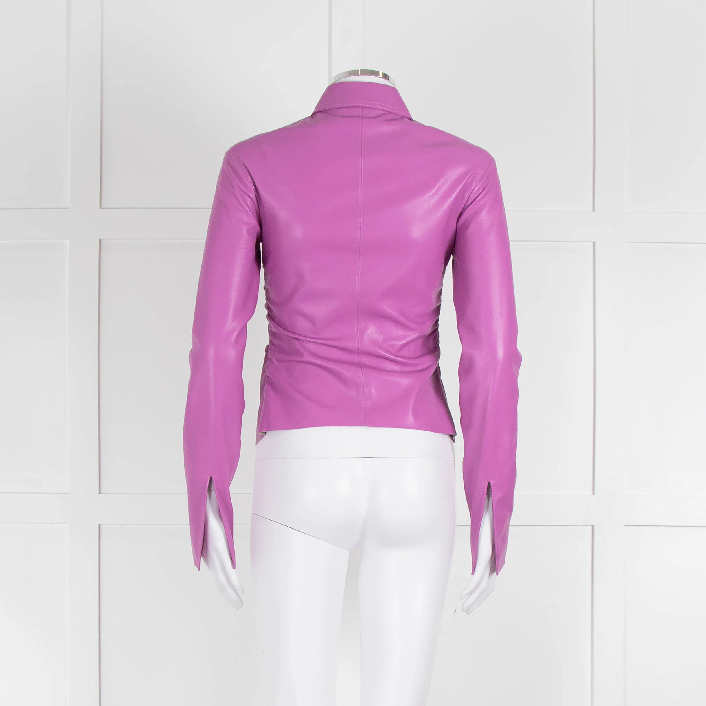 Nanushka Lilac Faux Leather Shirt - Image 5