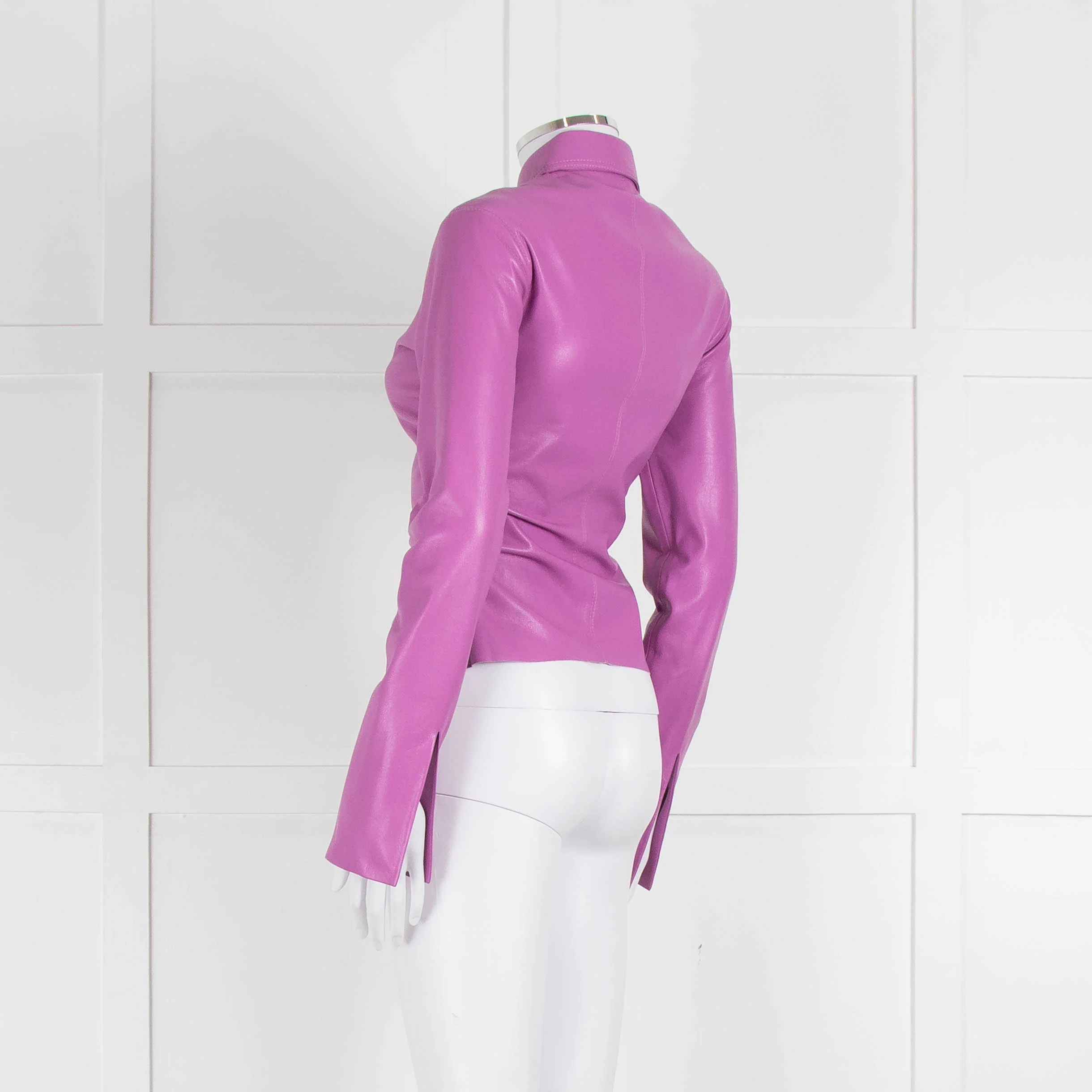 Nanushka Lilac Faux Leather Shirt - Image 6