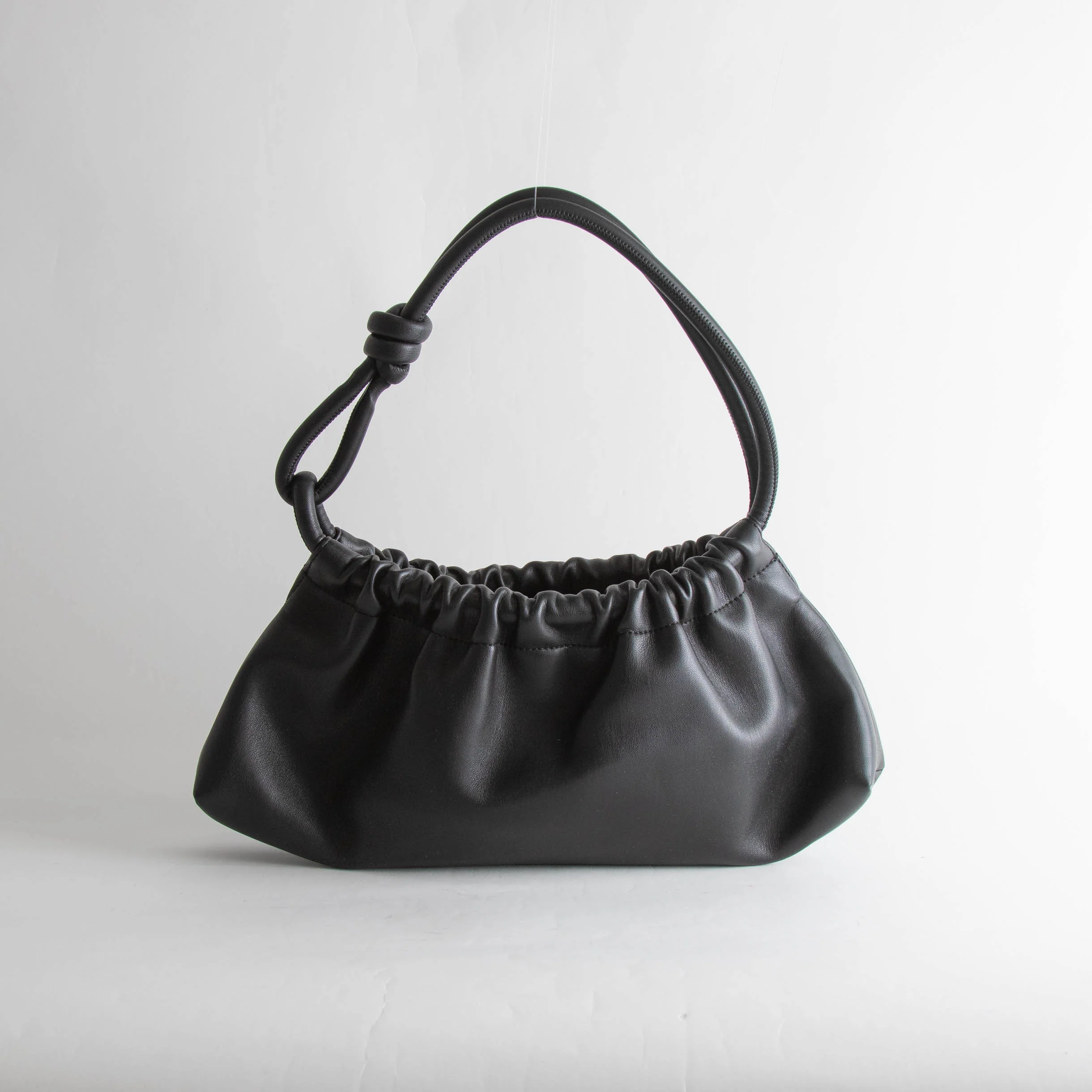 Nanushka Valerie Black Vegan Leather Slouch Shoulder Bag - Image 4