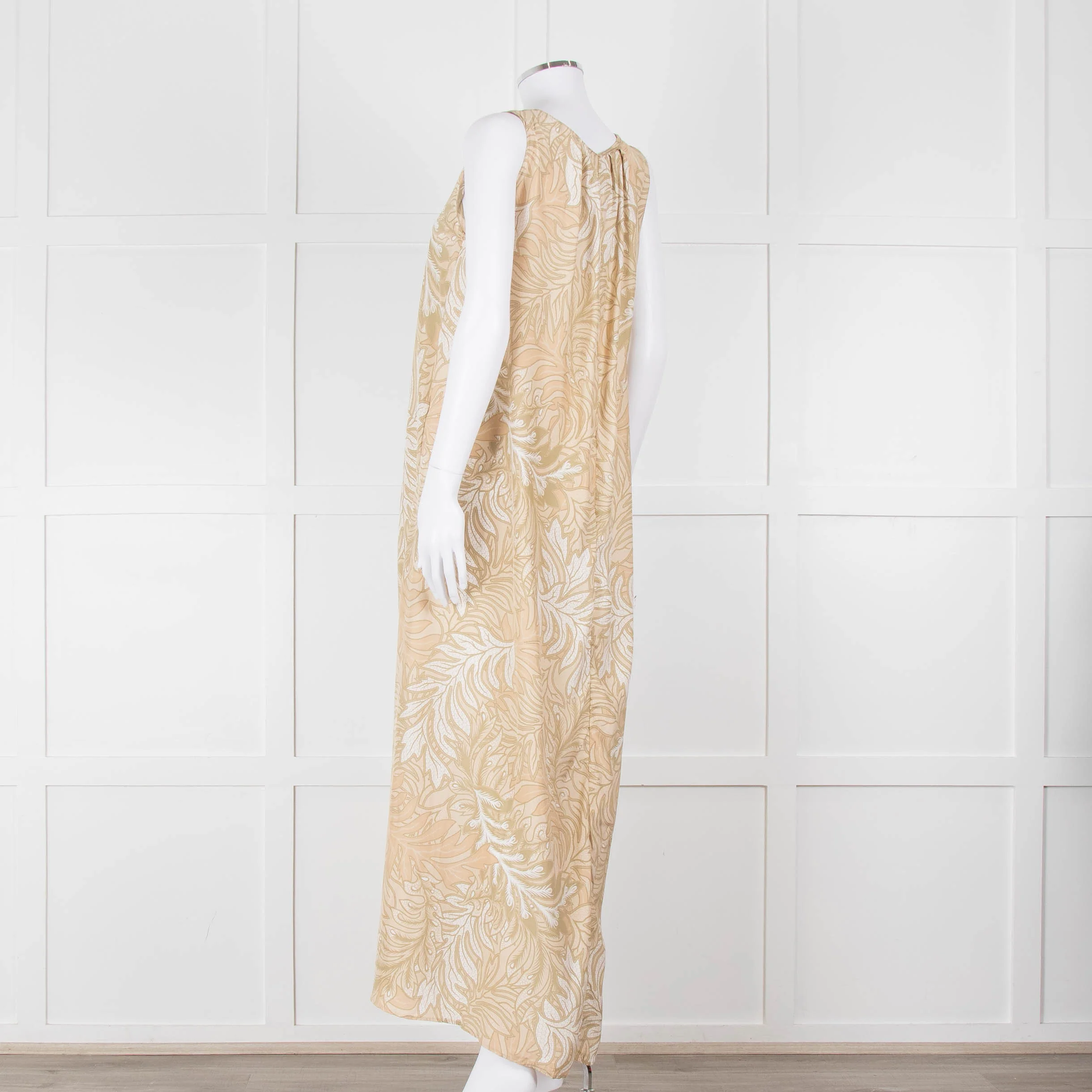 Natalie Martin Beige, Green & White Floral S/Less Maxi Dress - Image 6