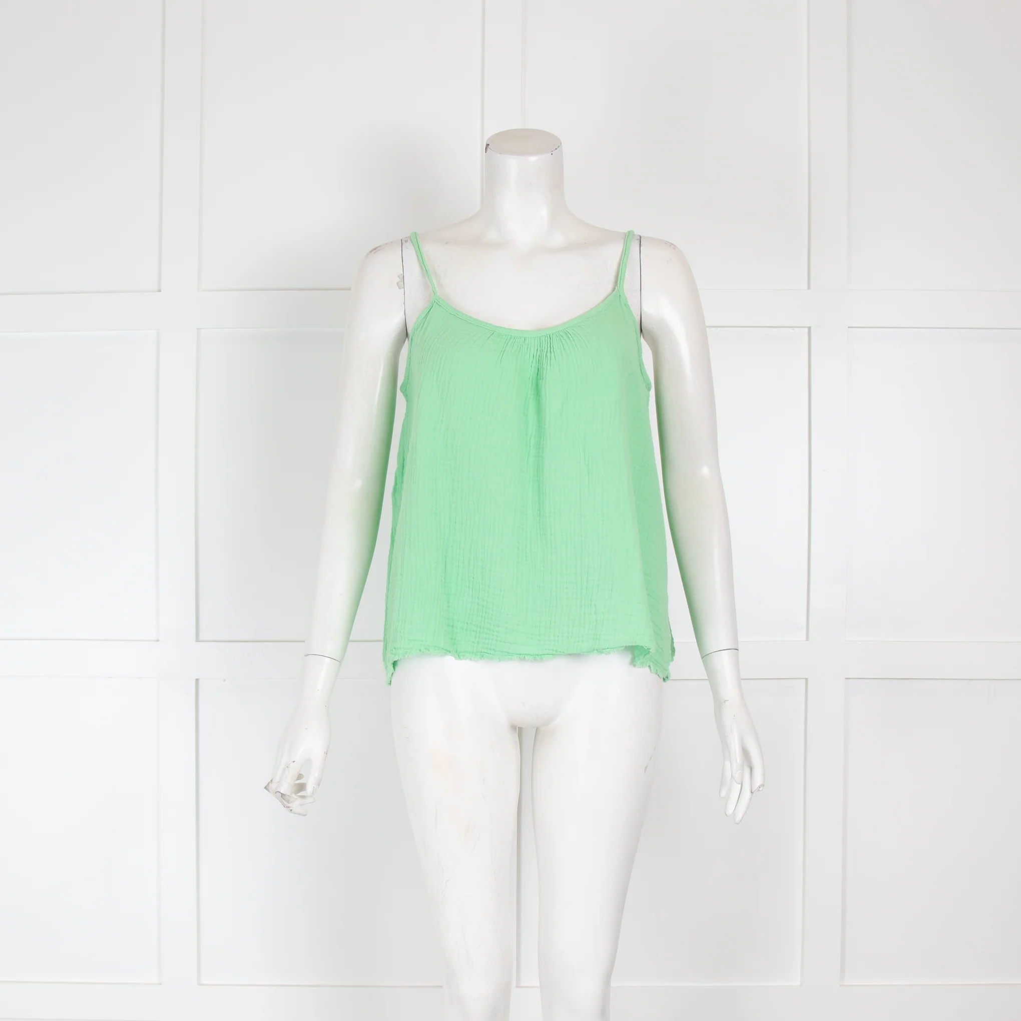Nation Los Angeles Green Cheesecloth Vest Top