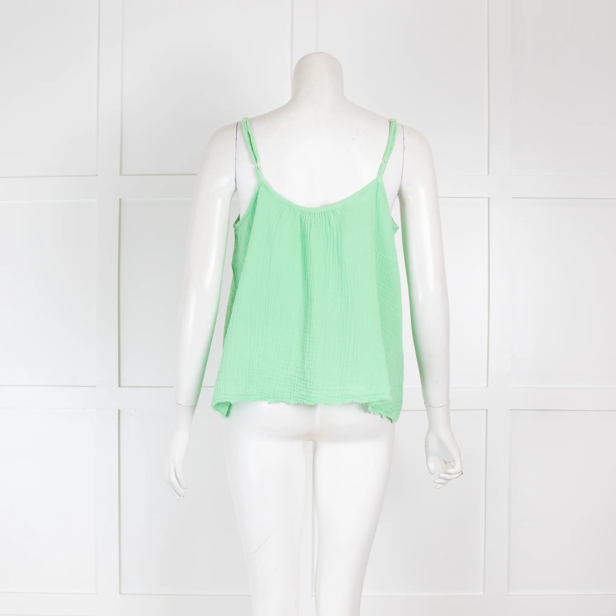 Nation Los Angeles Green Cheesecloth Vest Top - Image 3
