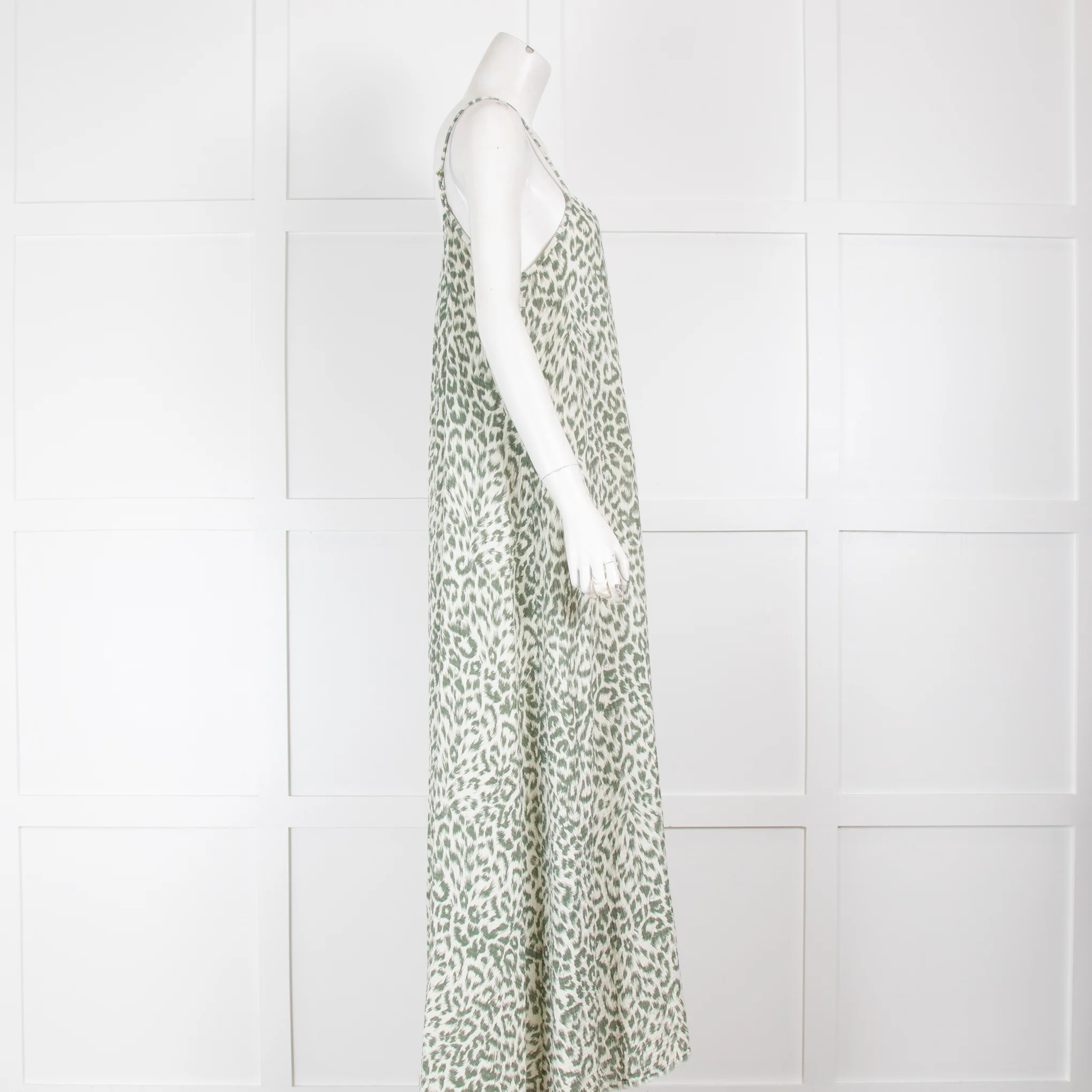 Nation Los Angeles Green Leopard Print Summer Dress - Image 2