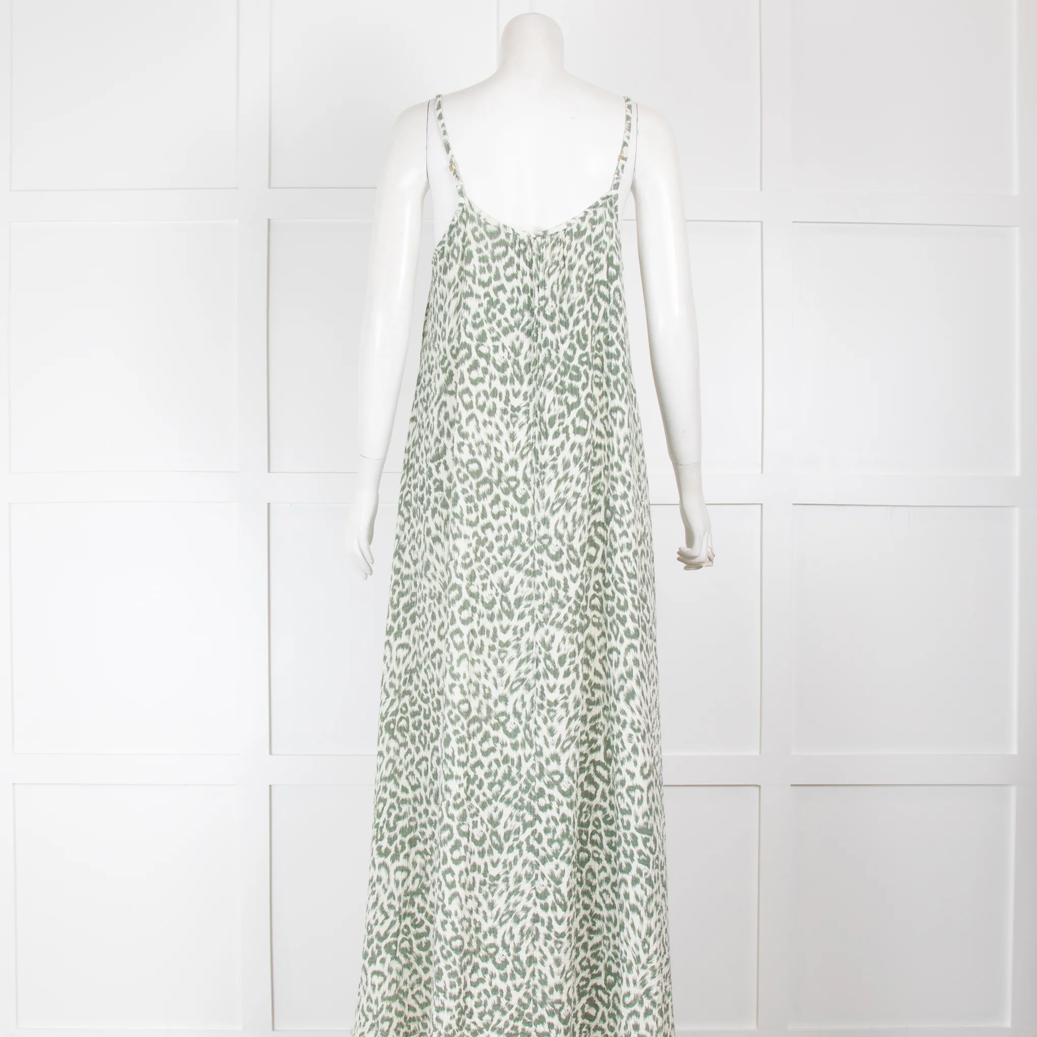 Nation Los Angeles Green Leopard Print Summer Dress - Image 3