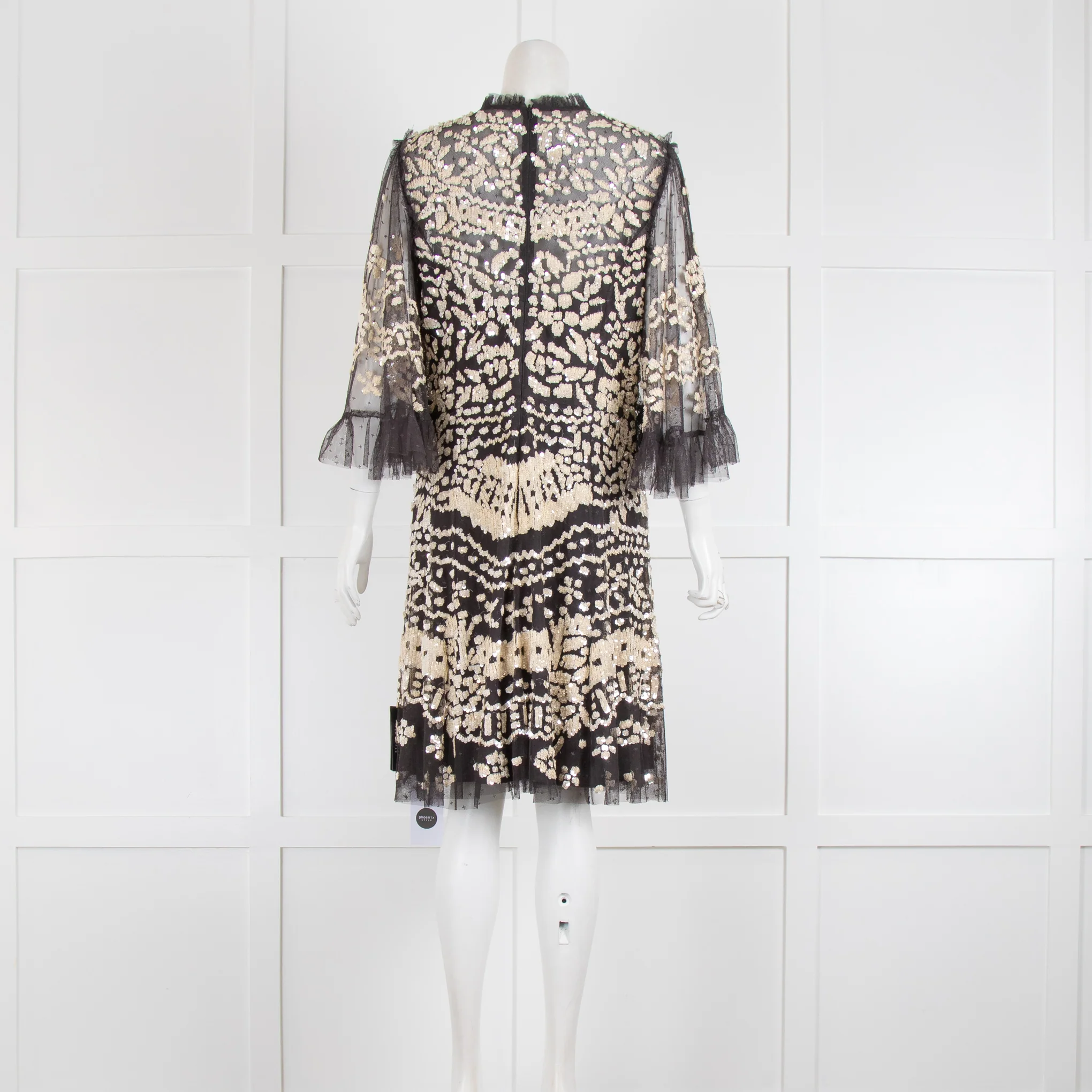 Needle & Thread Black Sequin Anais Mini Dress - Image 3
