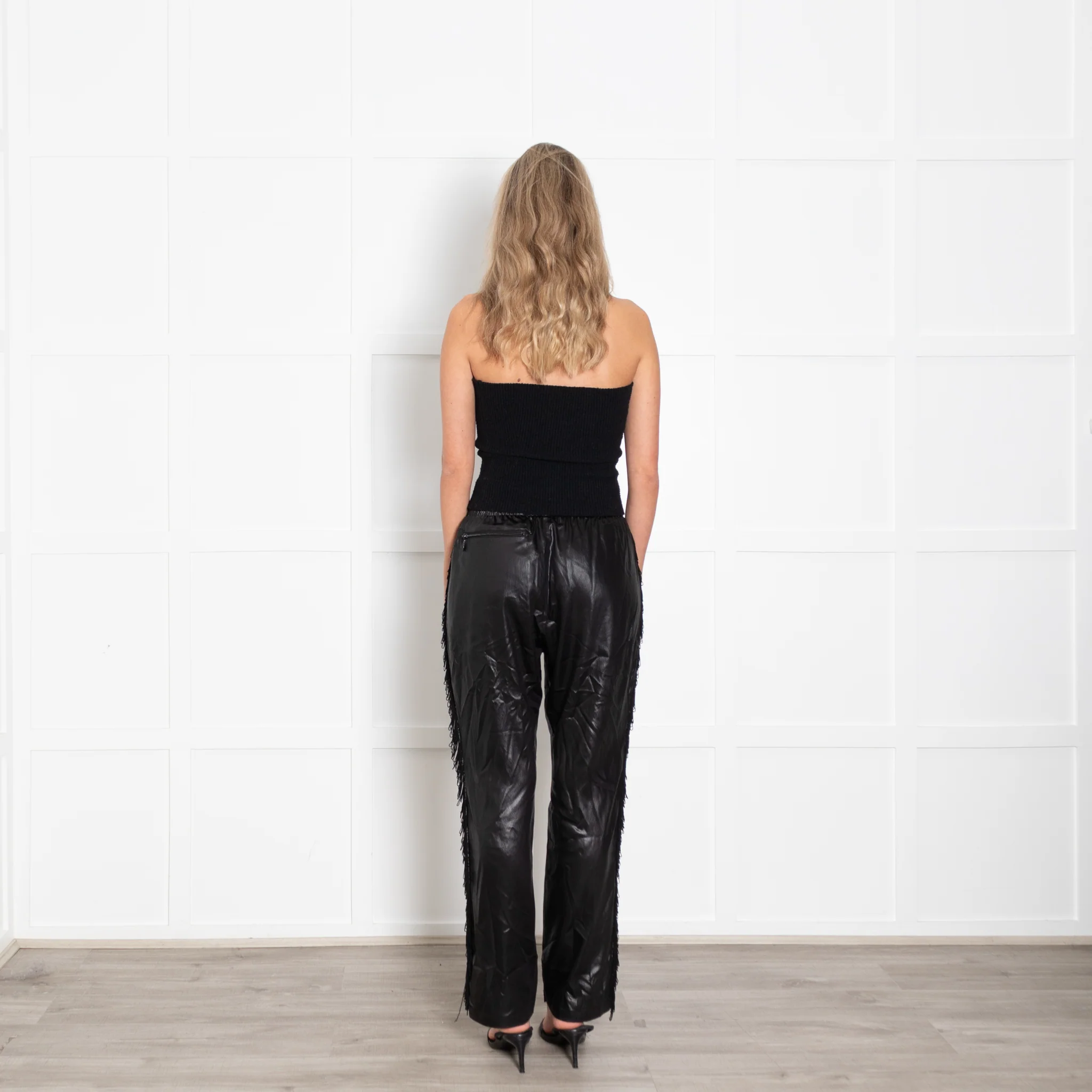 Needles Black Coated Fringed Jogger - Image 5