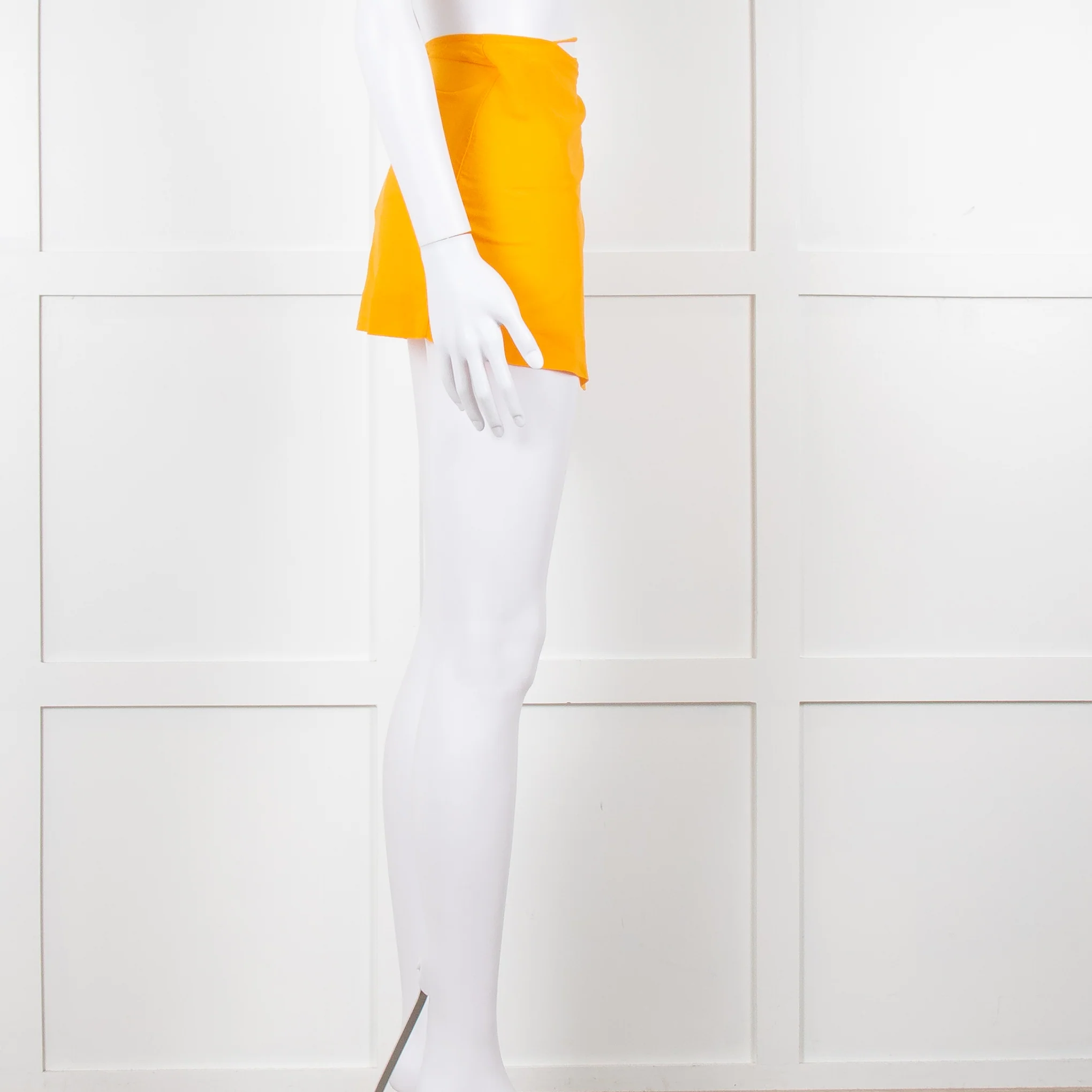 Nensi Dojaka Orange Cotton Wraparound Short Skirt - Image 3