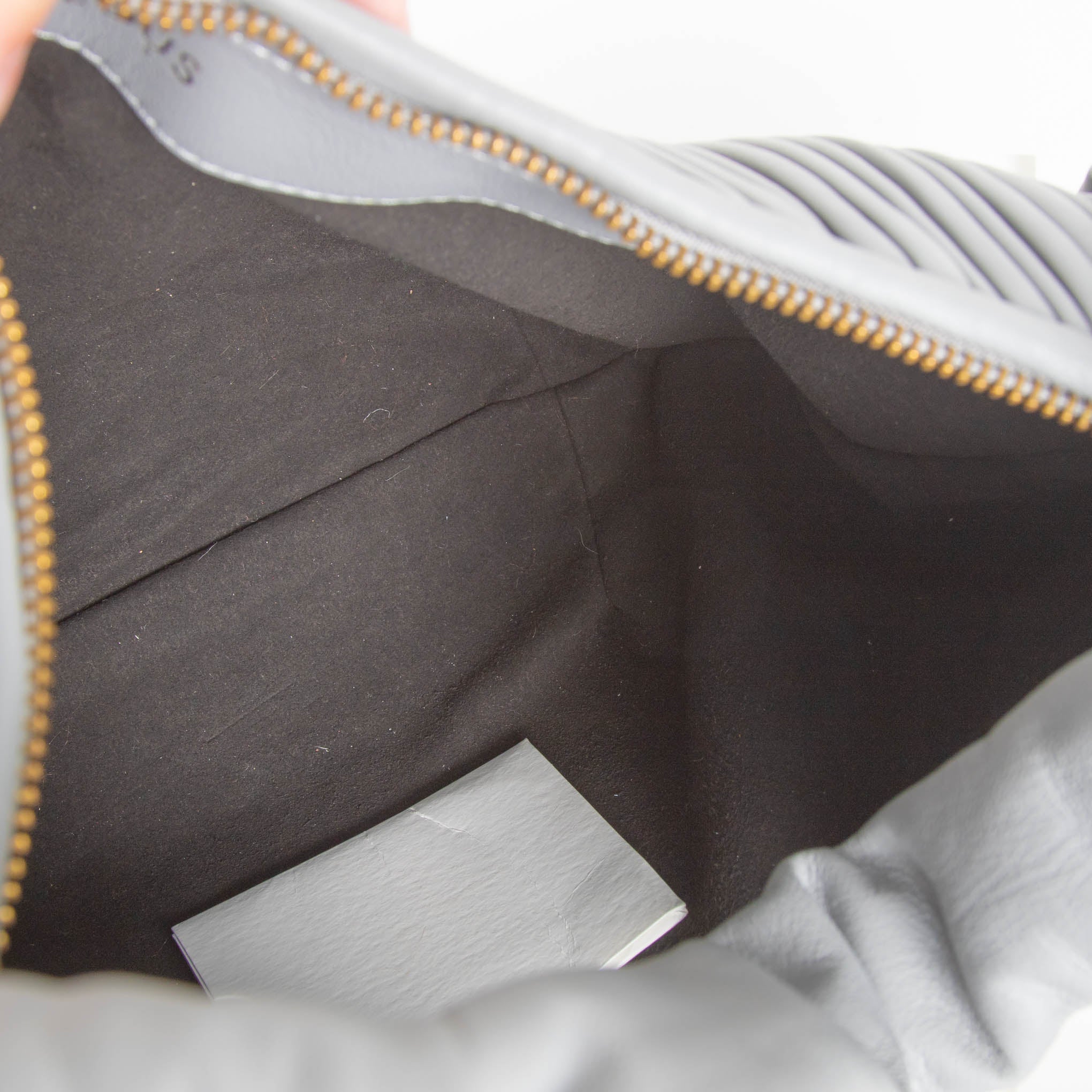 Neous Grey Neptune Knotted Pleated Leather Shoulder Bag - Image 6