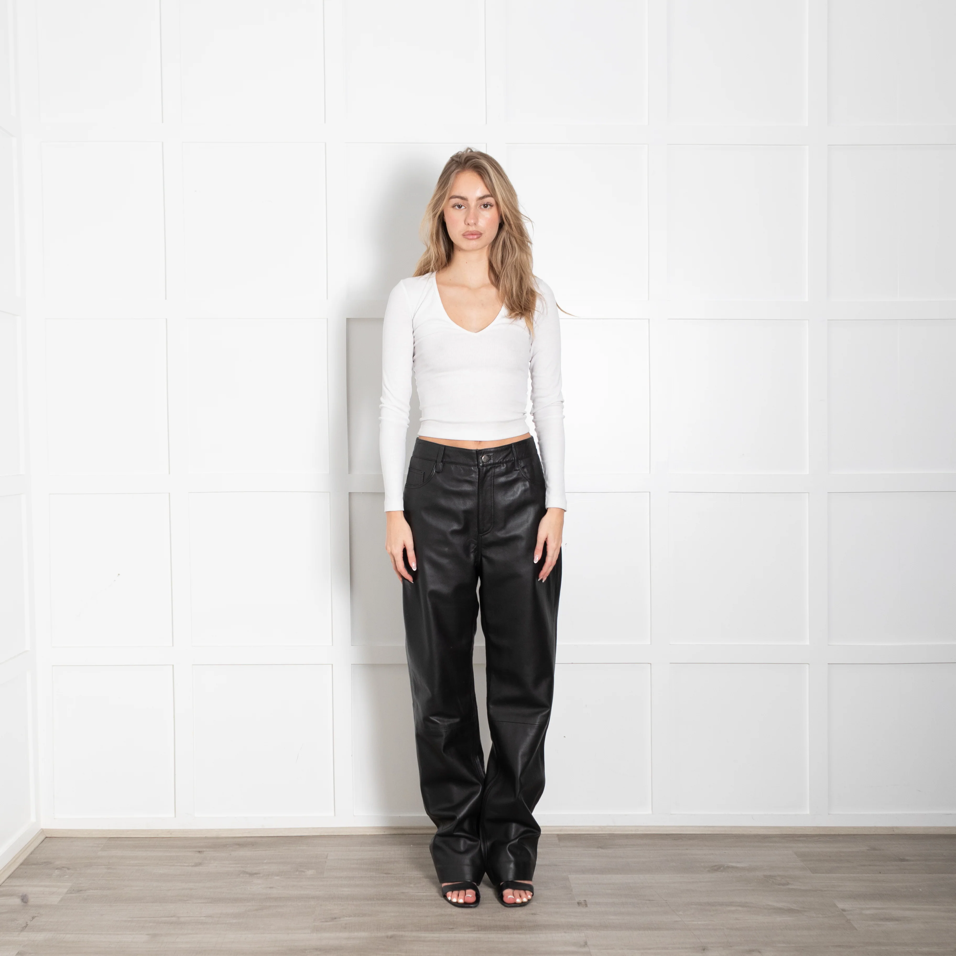 NetWork Black Leather Trousers