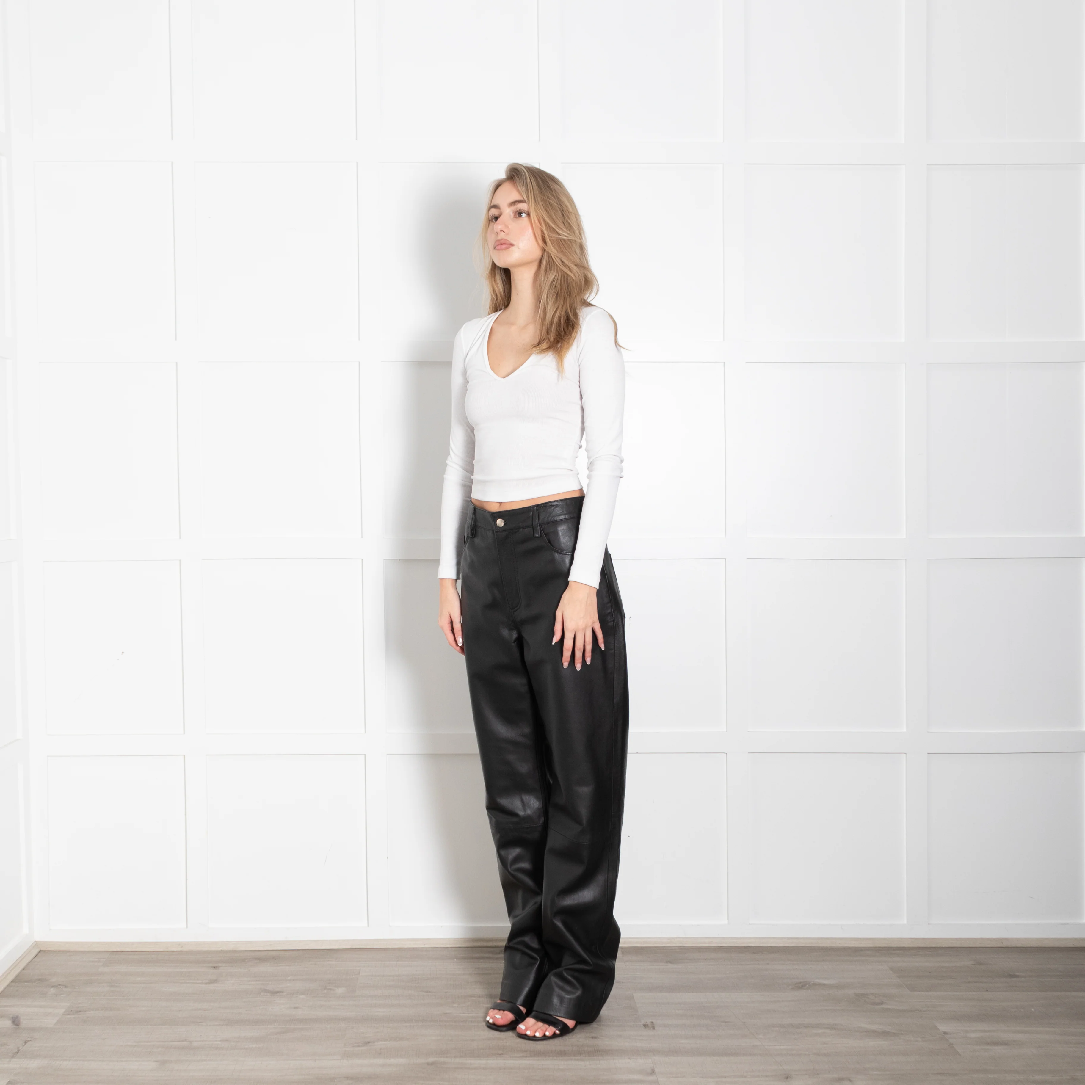 NetWork Black Leather Trousers - Image 3