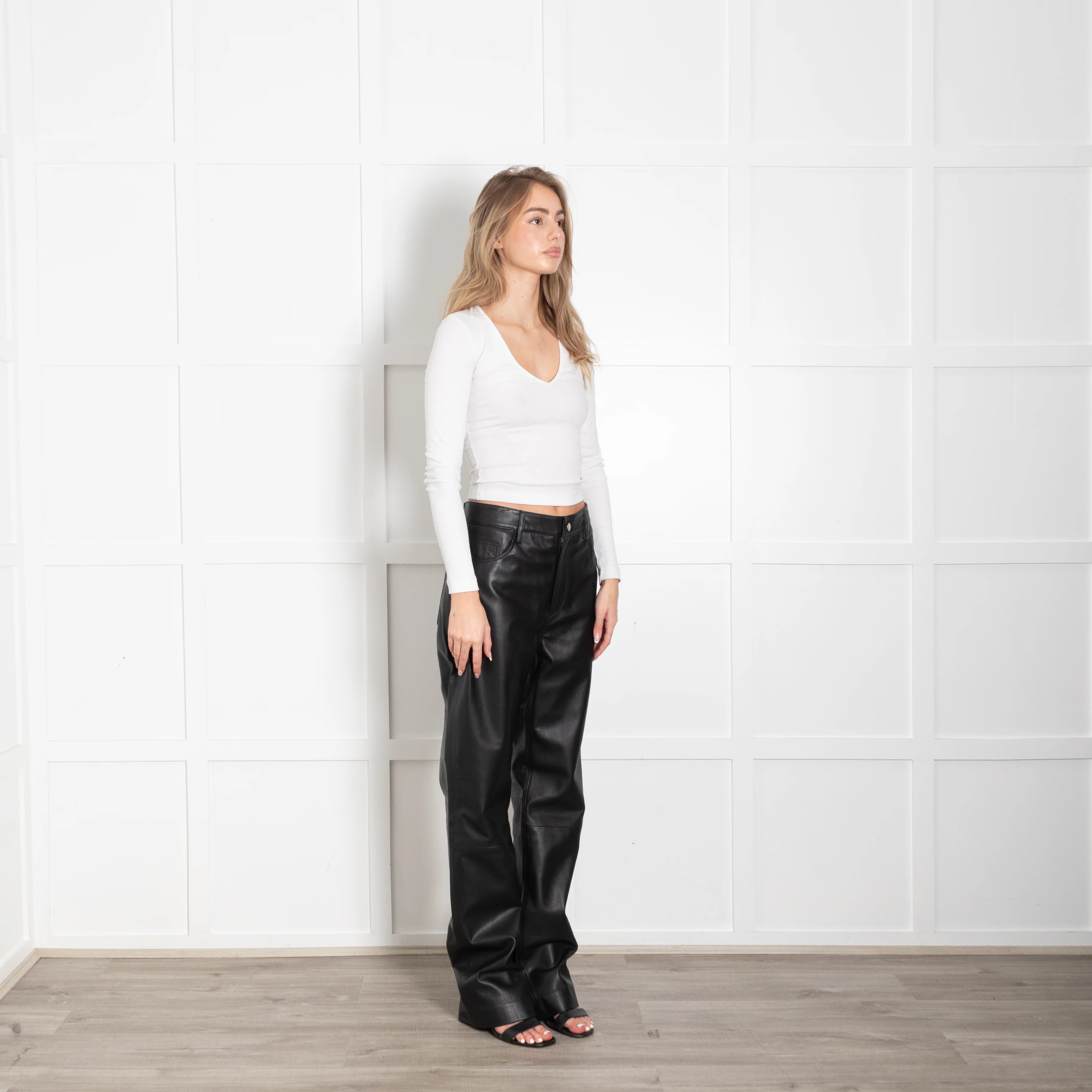 NetWork Black Leather Trousers - Image 4