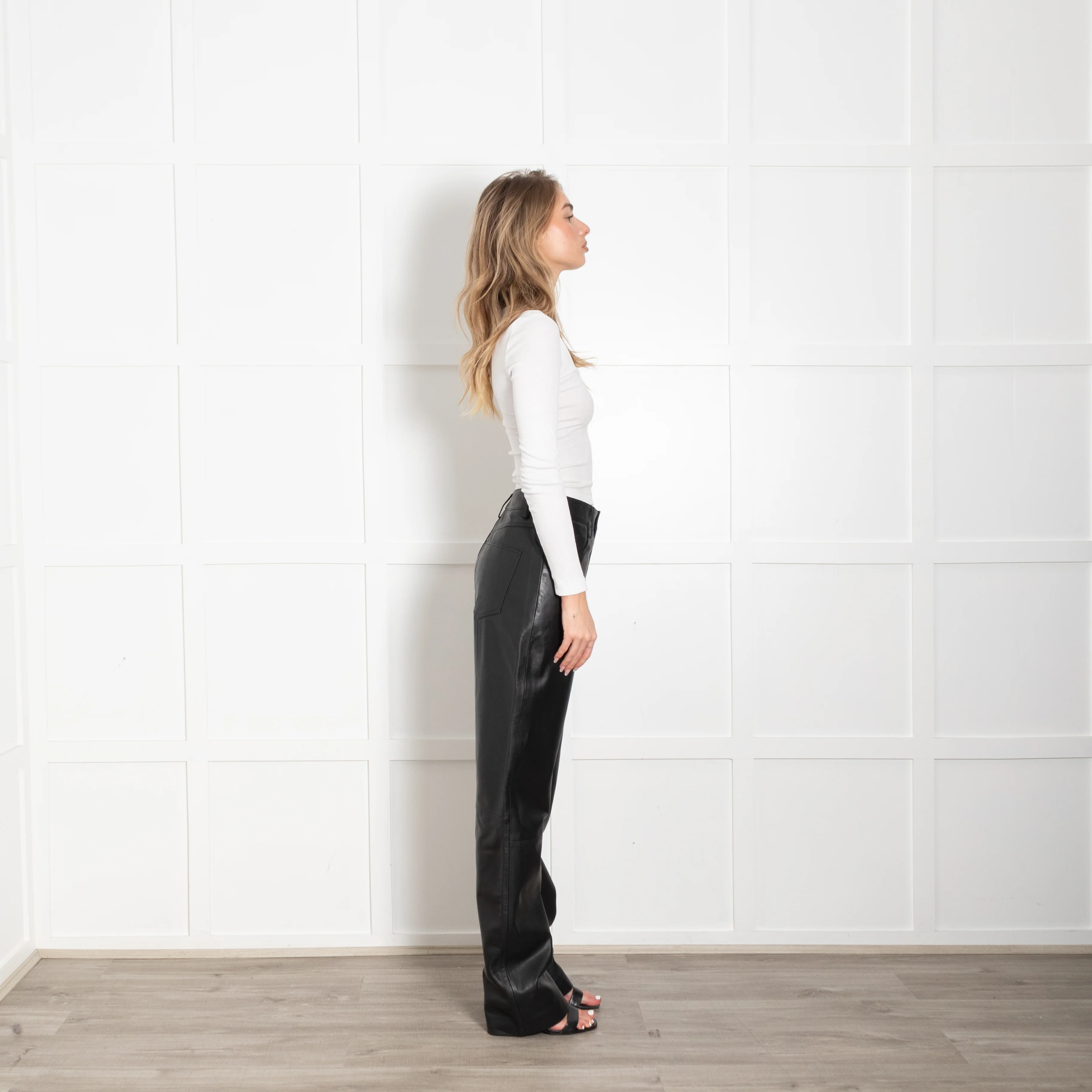 NetWork Black Leather Trousers - Image 7