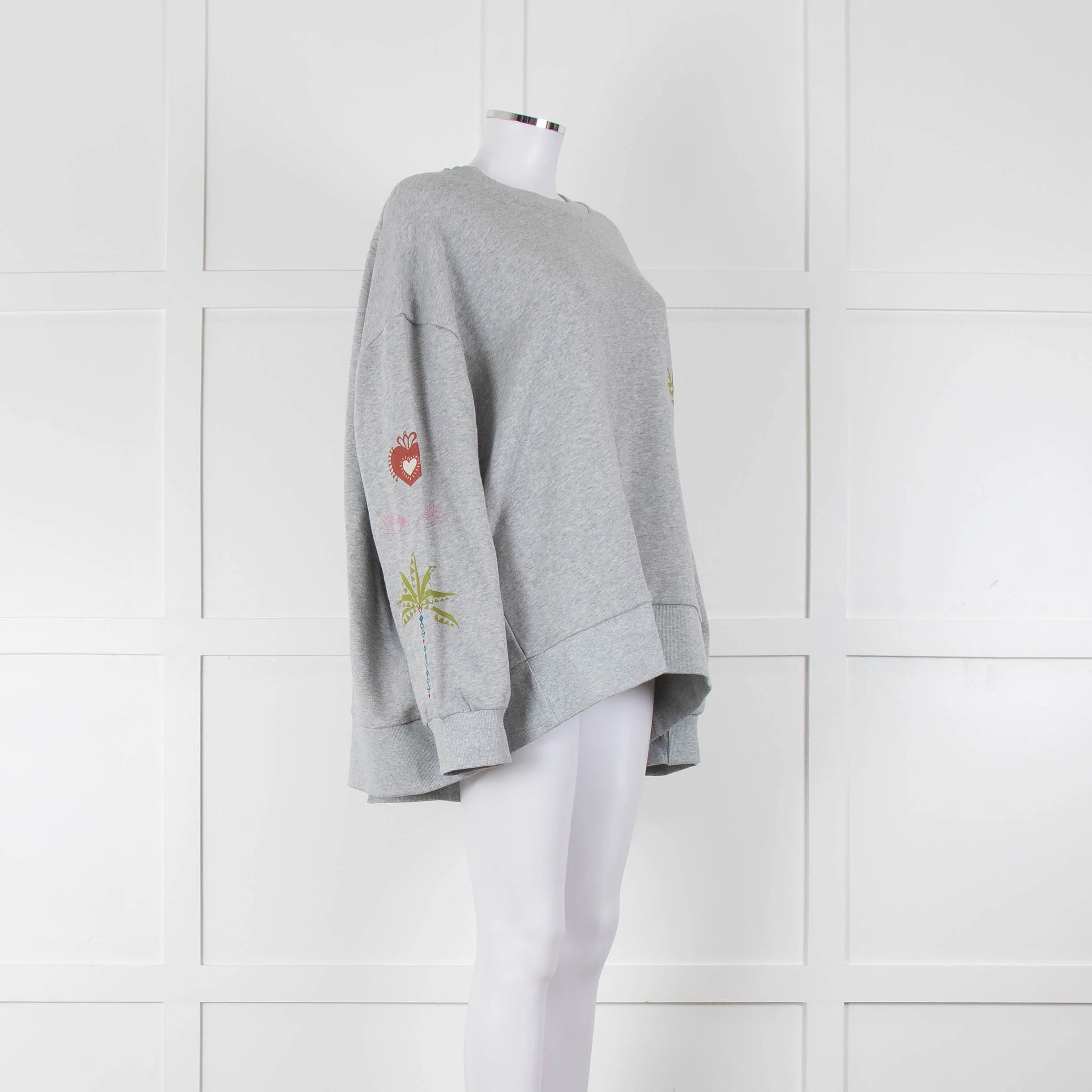 Never Fully Dressed Grey Graphic Oversized Sweatshirt - Image 3