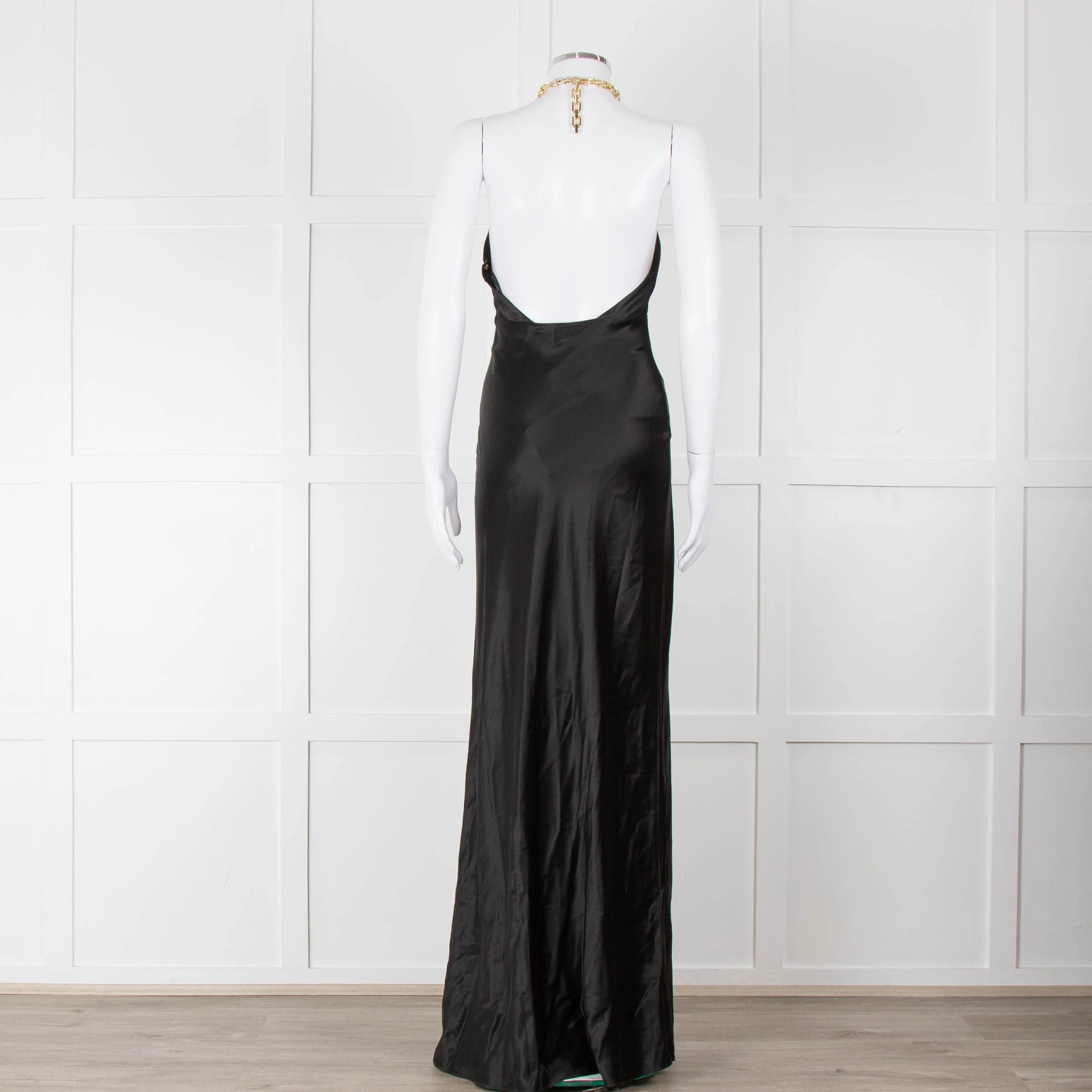Nicholas Black Gold Chain Halter Neck Maxi Dress - Image 5