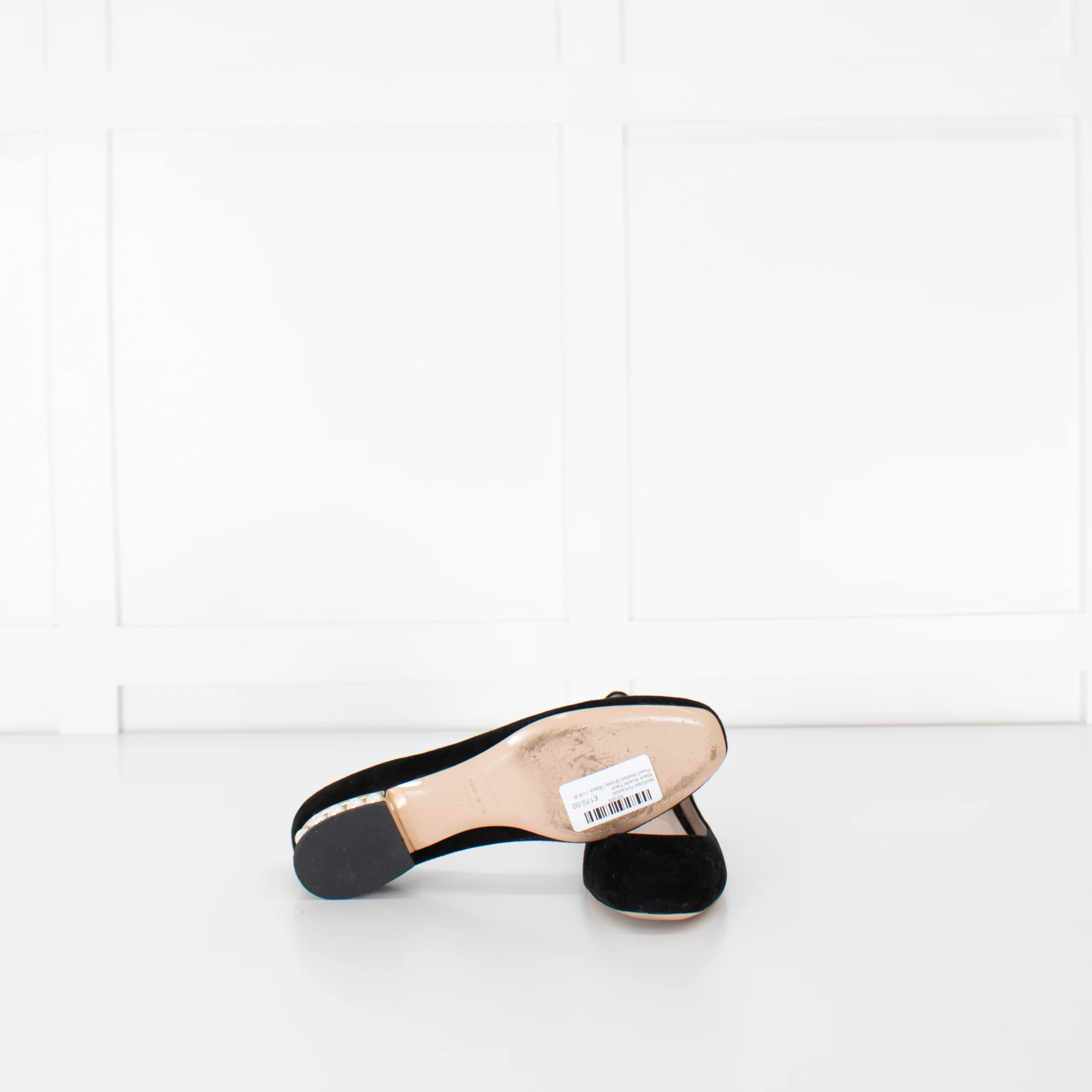 Nicholas Kirkwood Black Suede Faux Pearl Heeled Shoes - Image 5
