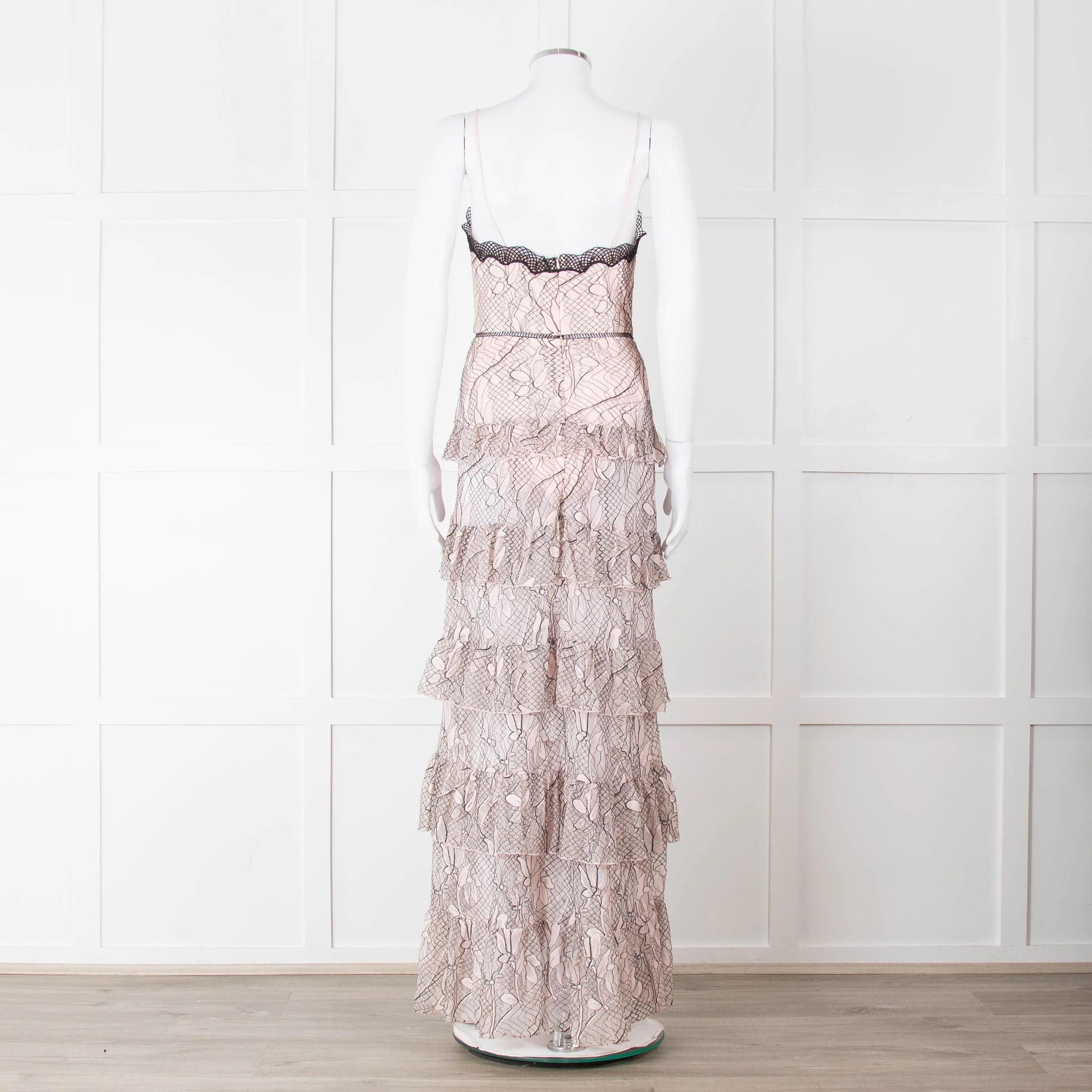 Nicholas Pale Pink Tiered Lace Maxi Dress - Image 5