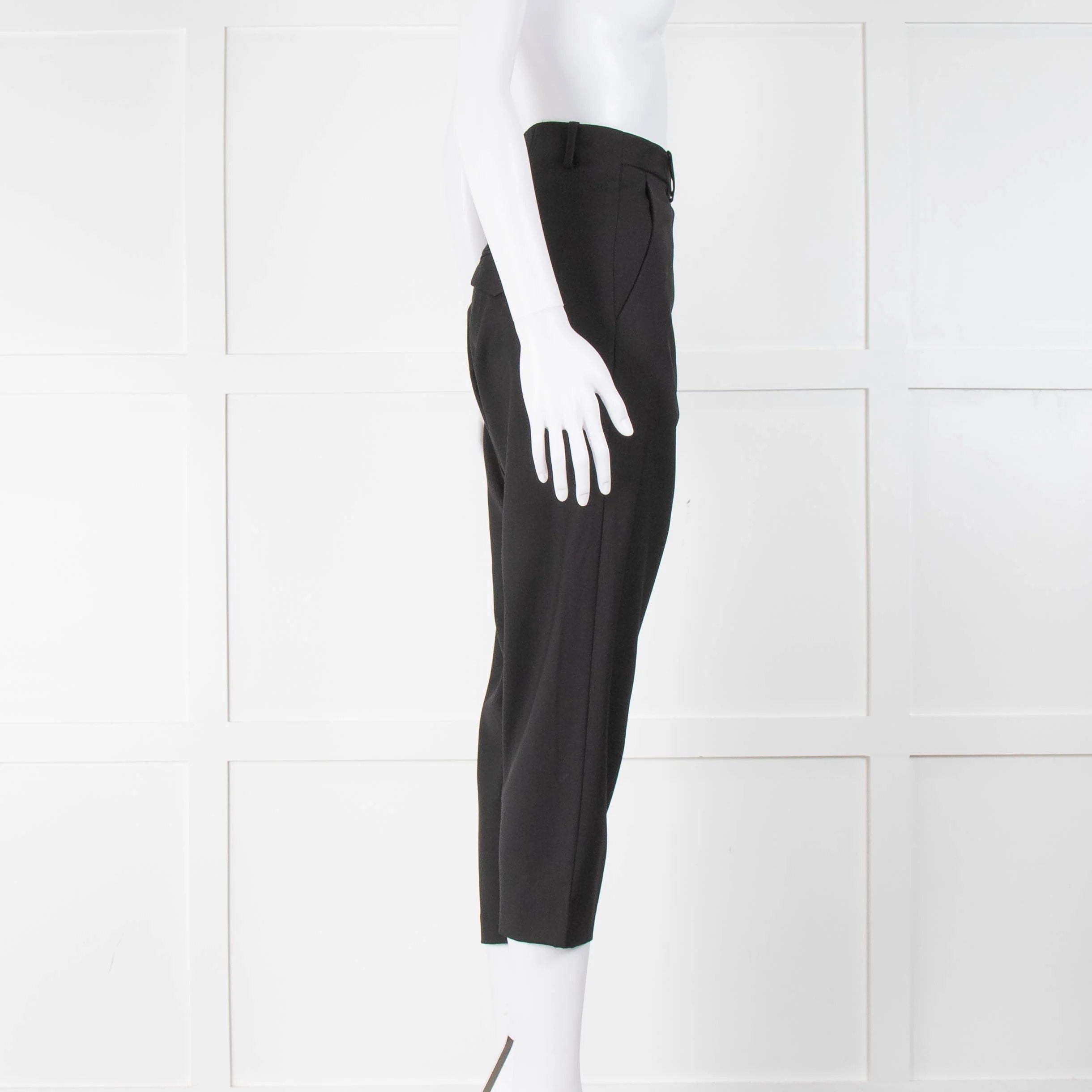 Nili Lotan Black Paris Stretch Wool Drop Crotch Trousers - Image 2