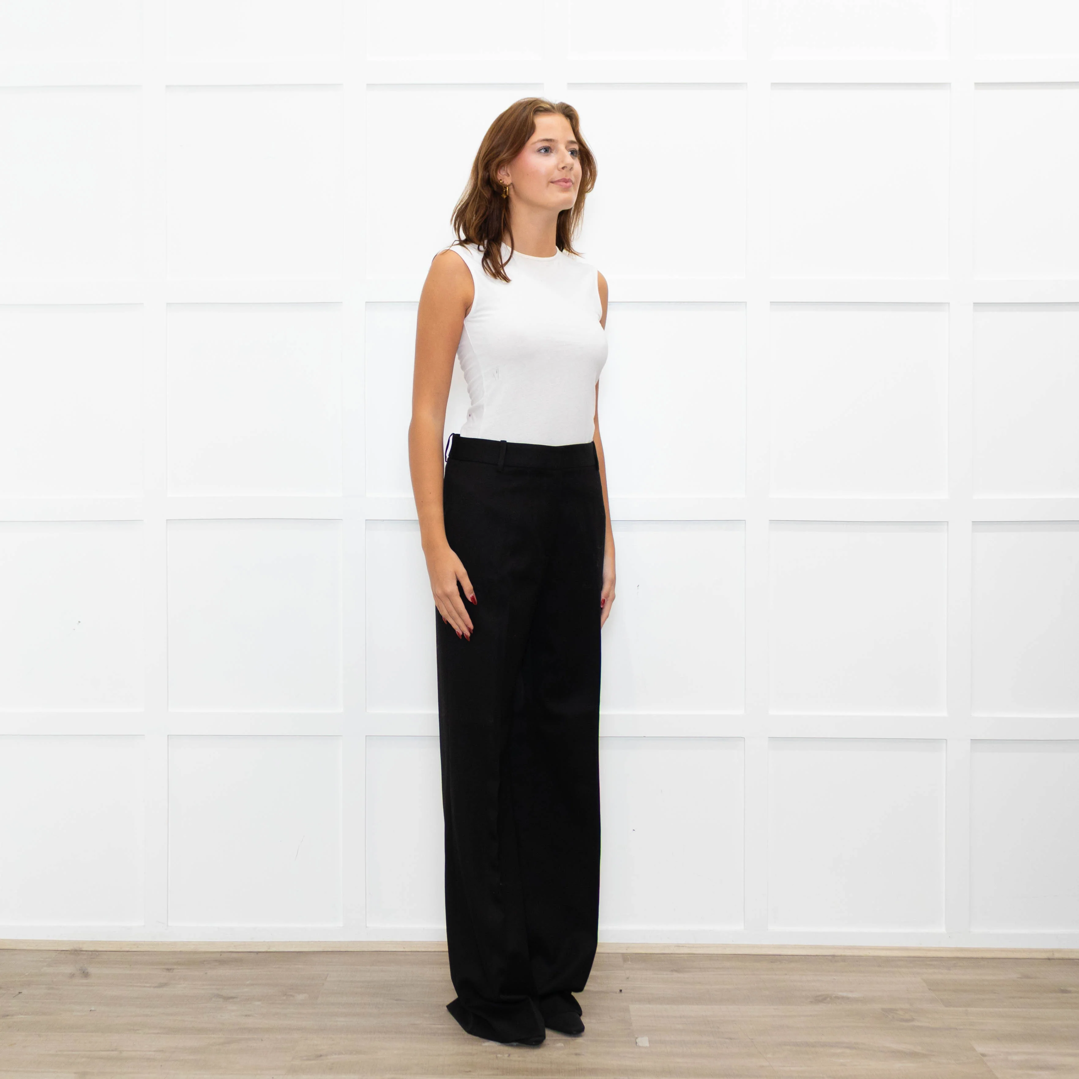 Nili Lotan Black Wool Wide Leg Trousers - Image 7
