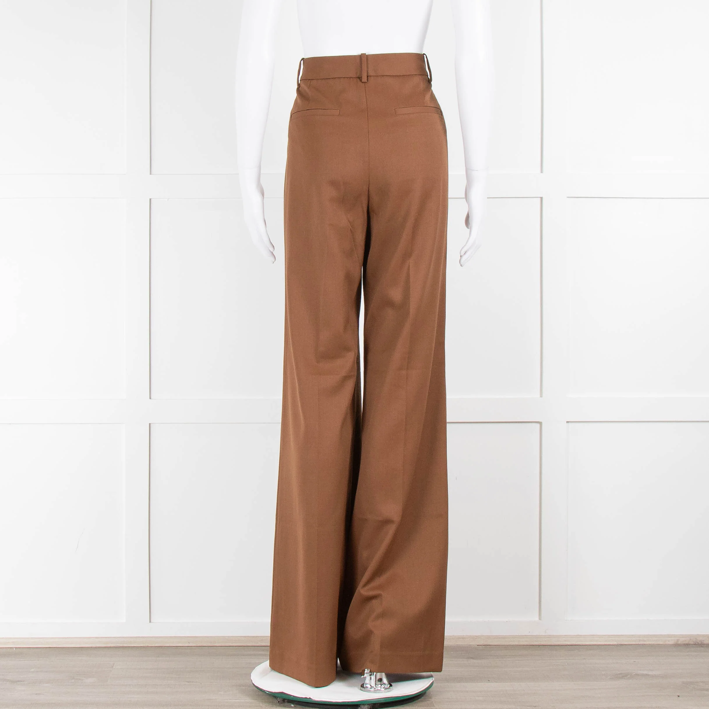 Nili Lotan Brown Wool Flared Trousers - Image 3