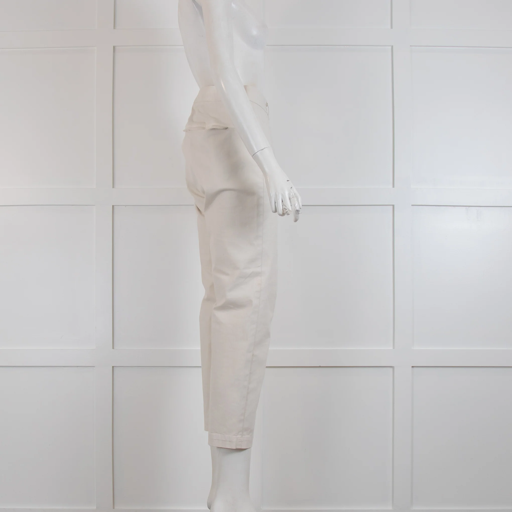 Nili Lotan Cream Twill Trousers - Image 2