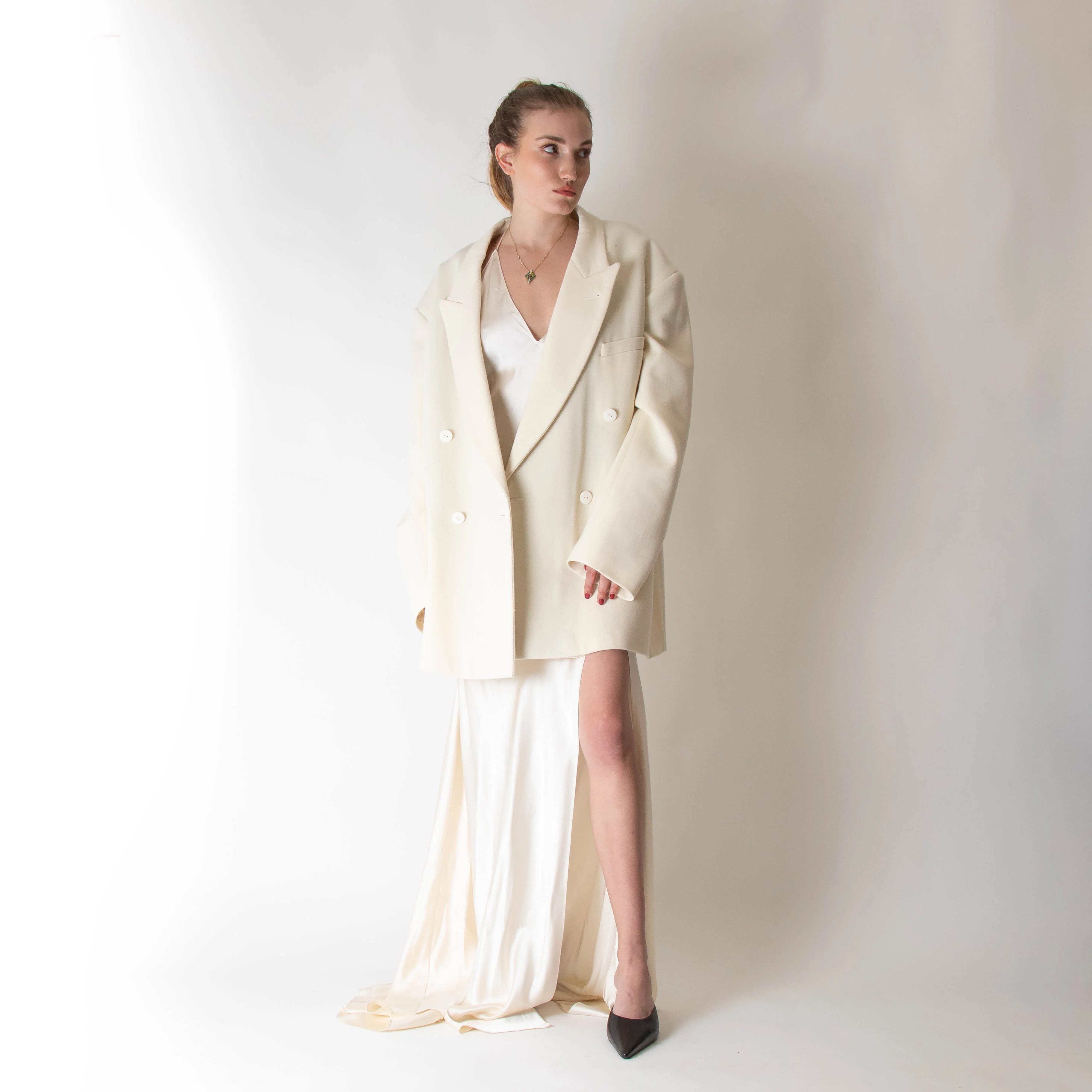 Nili Lotan Katie Silk V Neck Sleeveless Gown With Train - Image 2