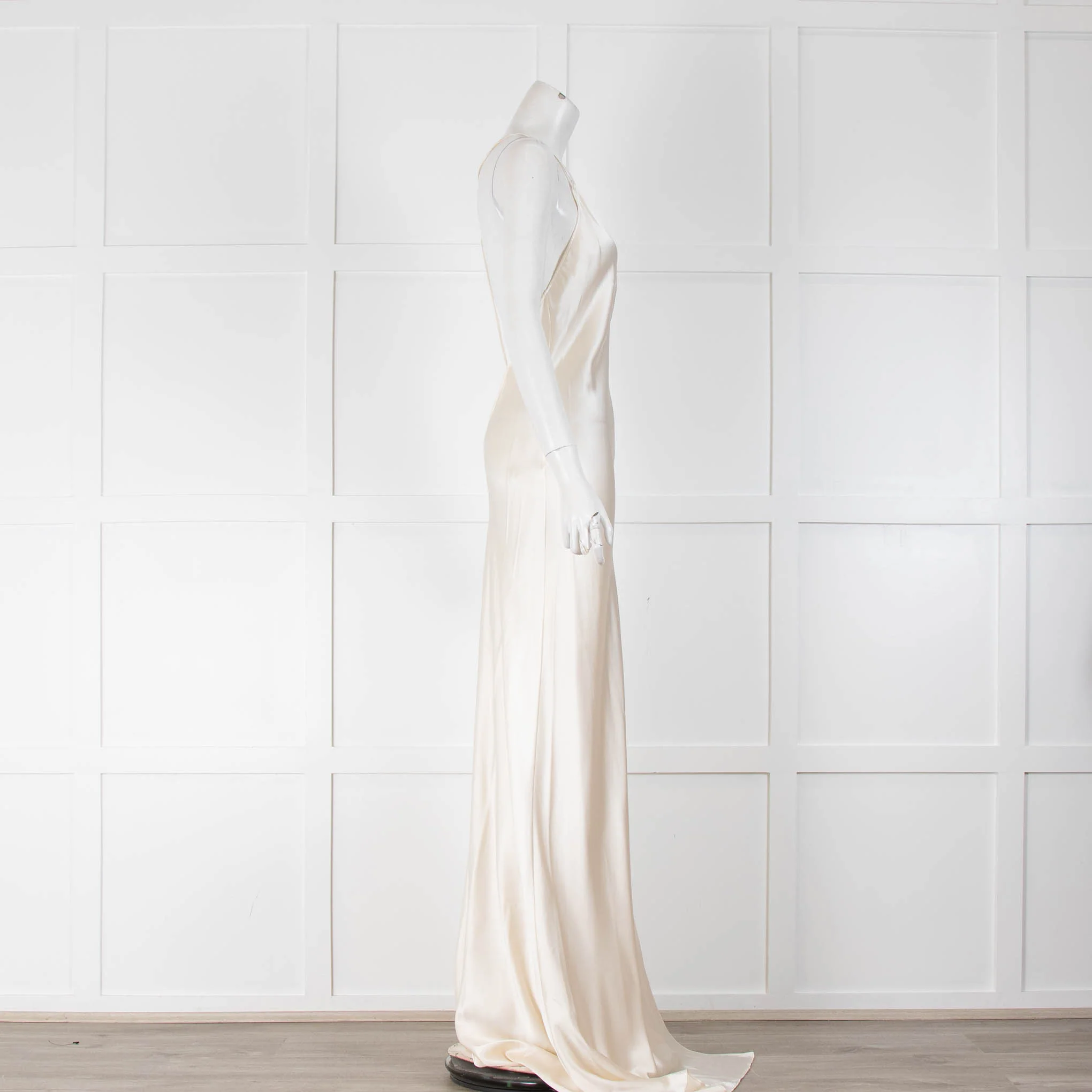 Nili Lotan Katie Silk V Neck Sleeveless Gown With Train - Image 3