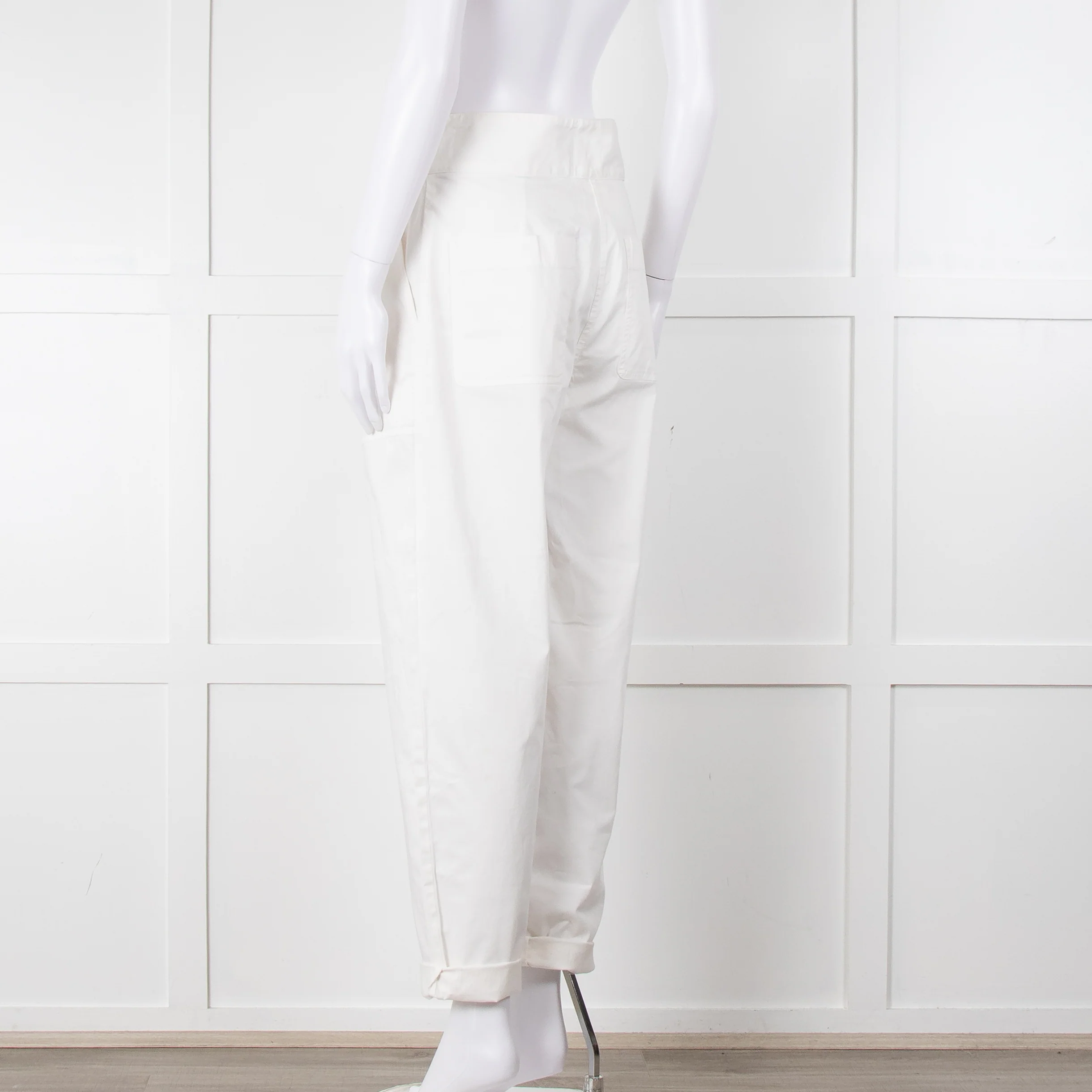 Nili Lotan White Cotton Barrel Trousers - Image 6
