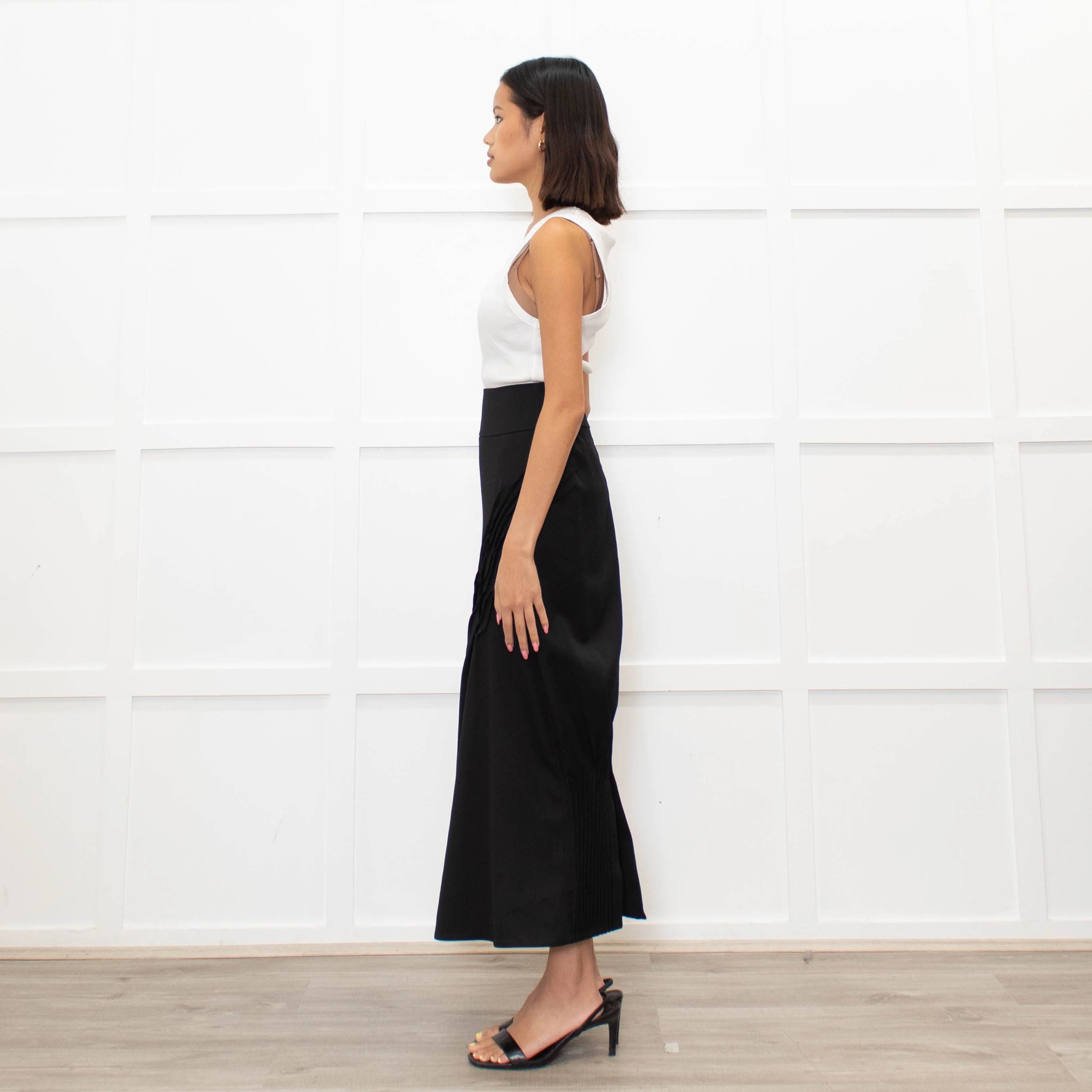 Nina Ricci Black Gathered Detail Long Pencil Skirt - Image 5
