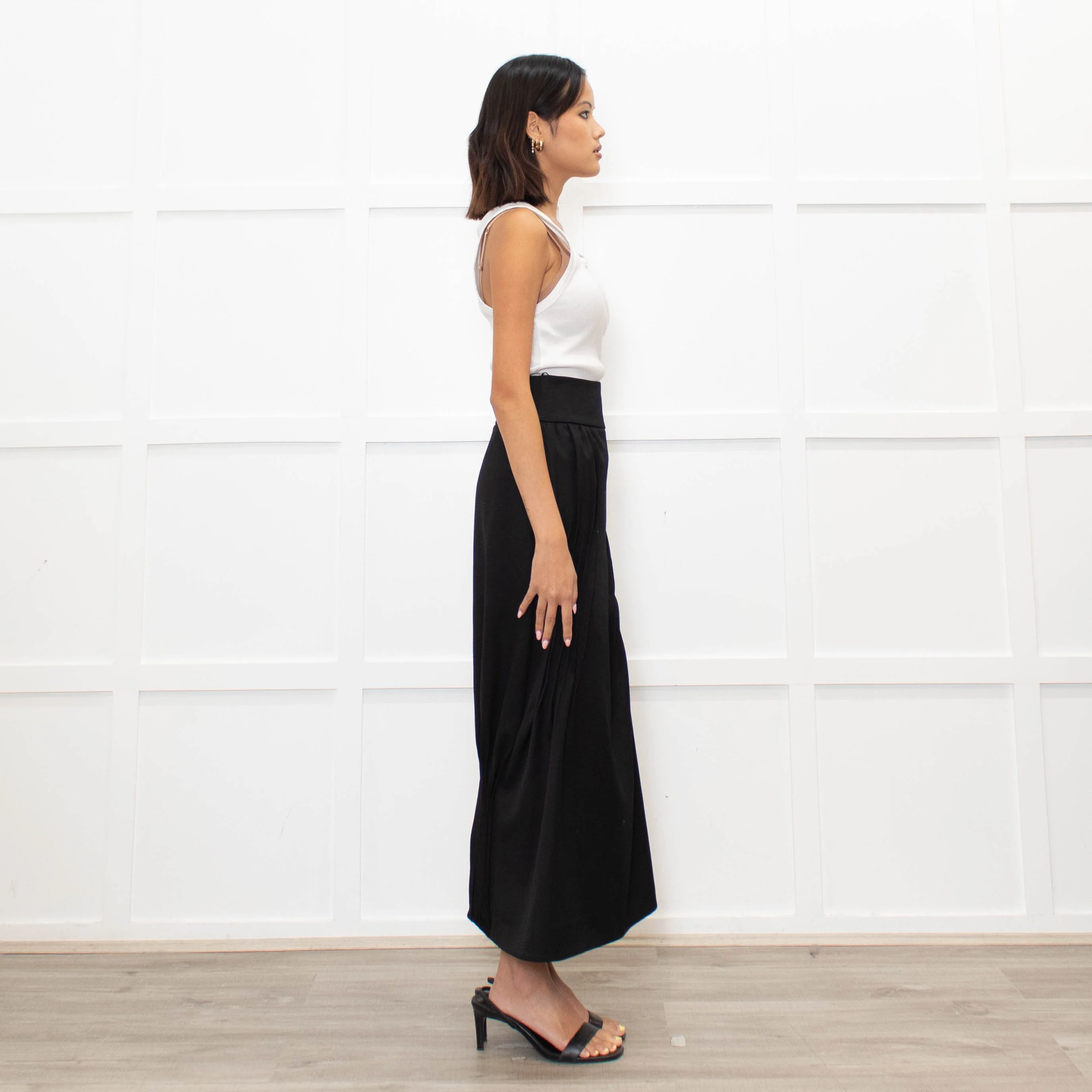 Nina Ricci Black Gathered Detail Long Pencil Skirt - Image 6