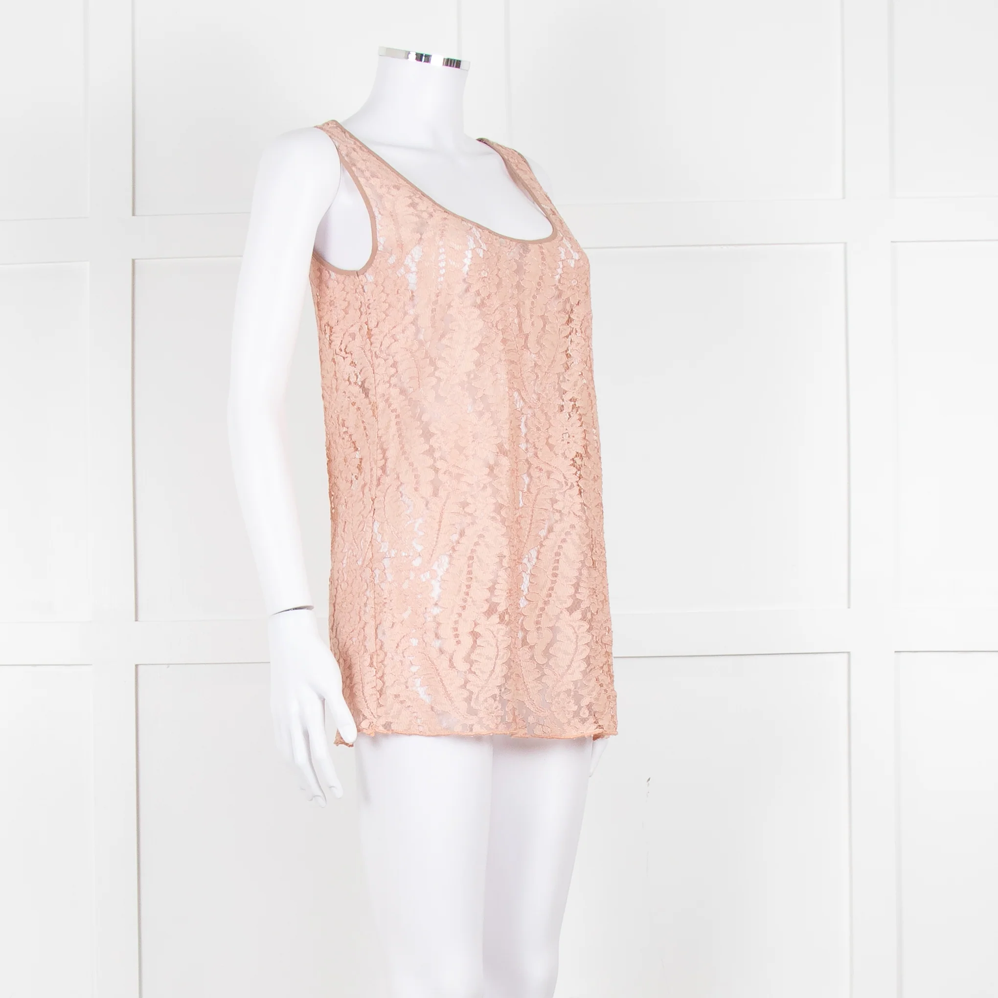 No 21 Peach Lace Sleeveless Top - Image 2