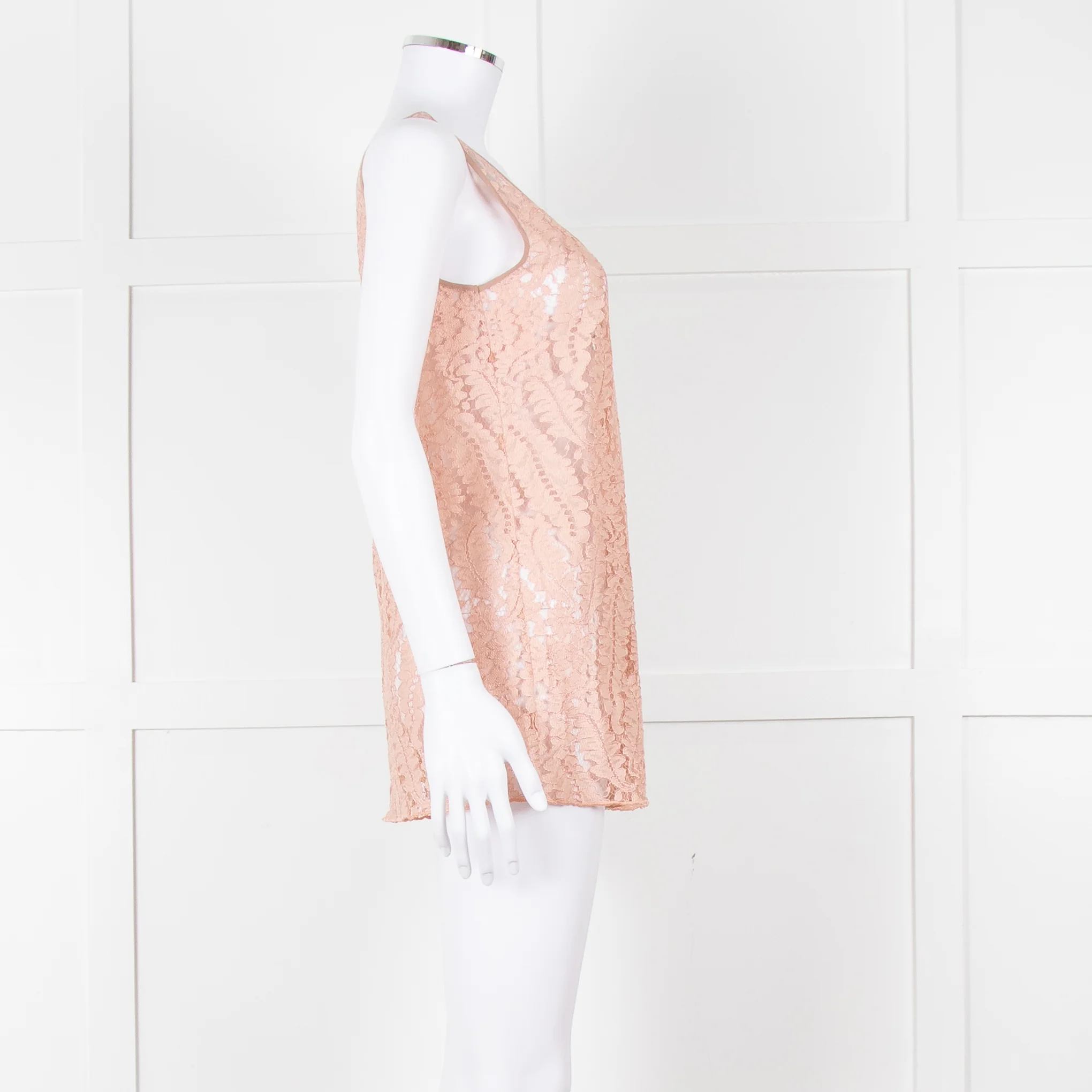 No 21 Peach Lace Sleeveless Top - Image 3