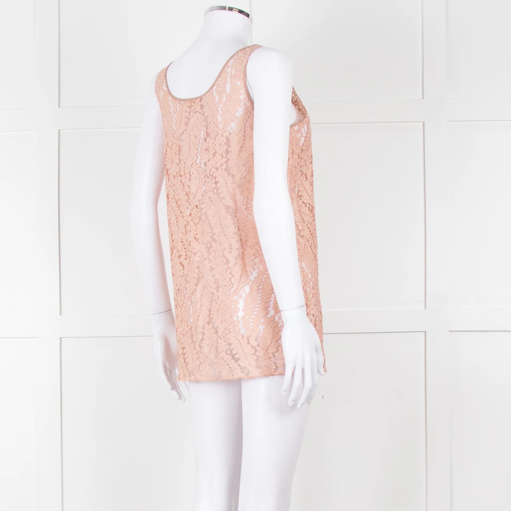 No 21 Peach Lace Sleeveless Top - Image 4