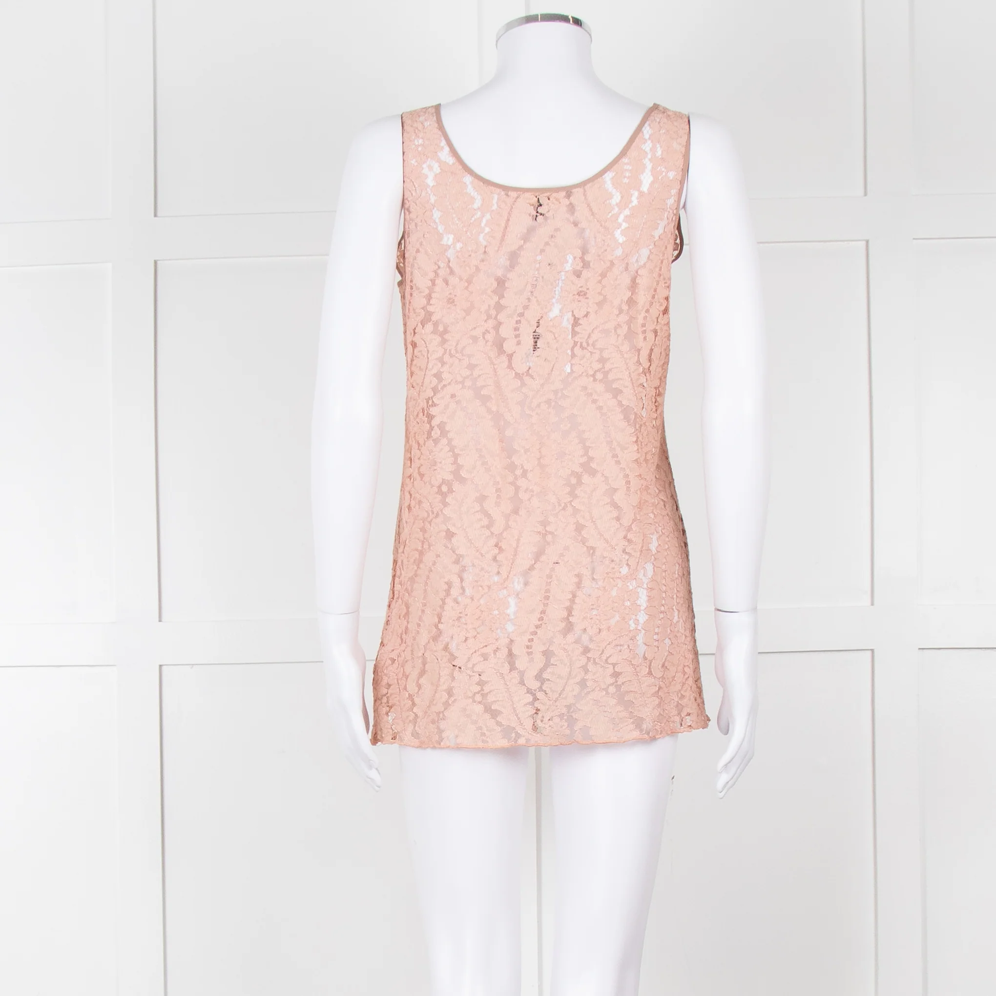 No 21 Peach Lace Sleeveless Top - Image 5