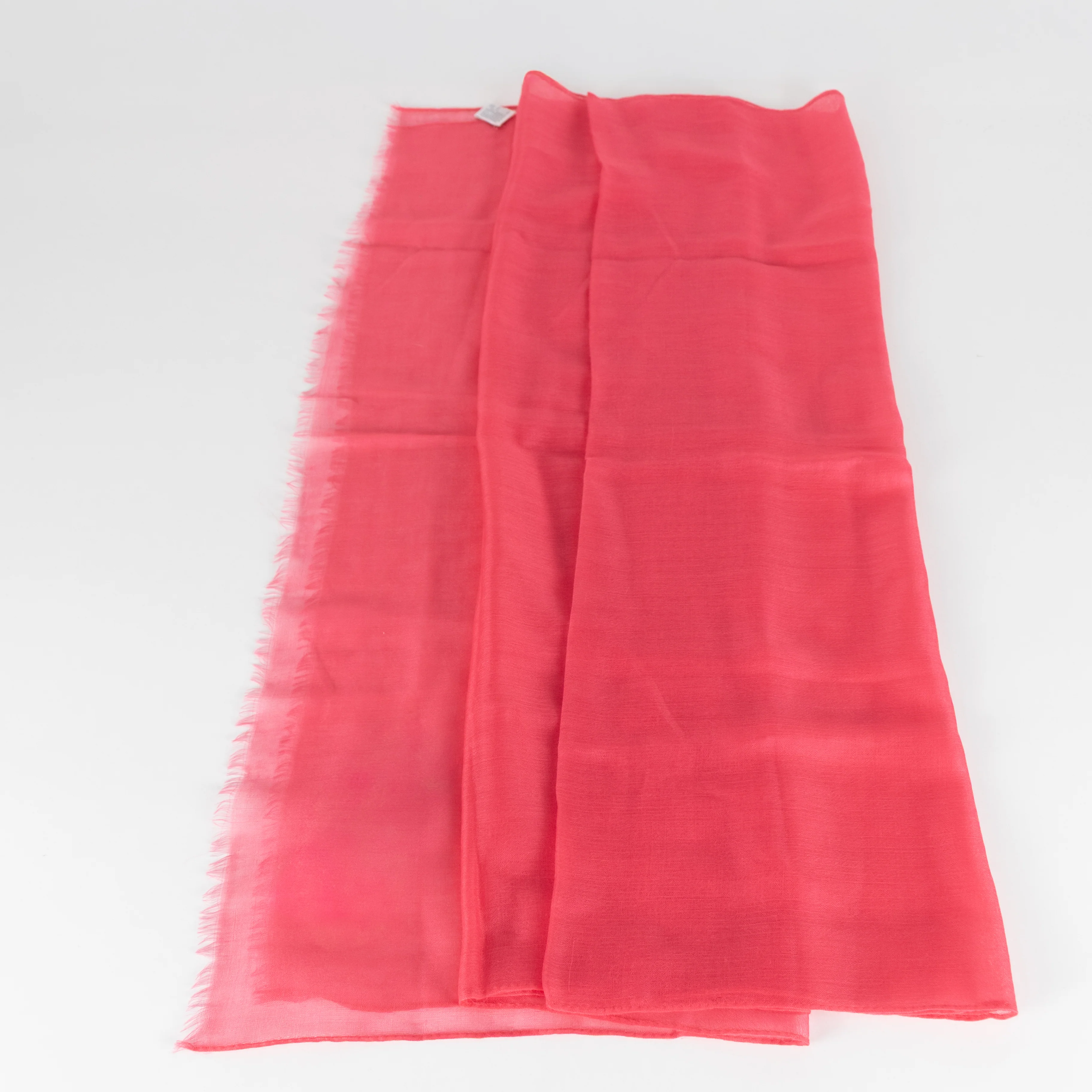 NO Brand Pink Silk Long Scarf - Image 4