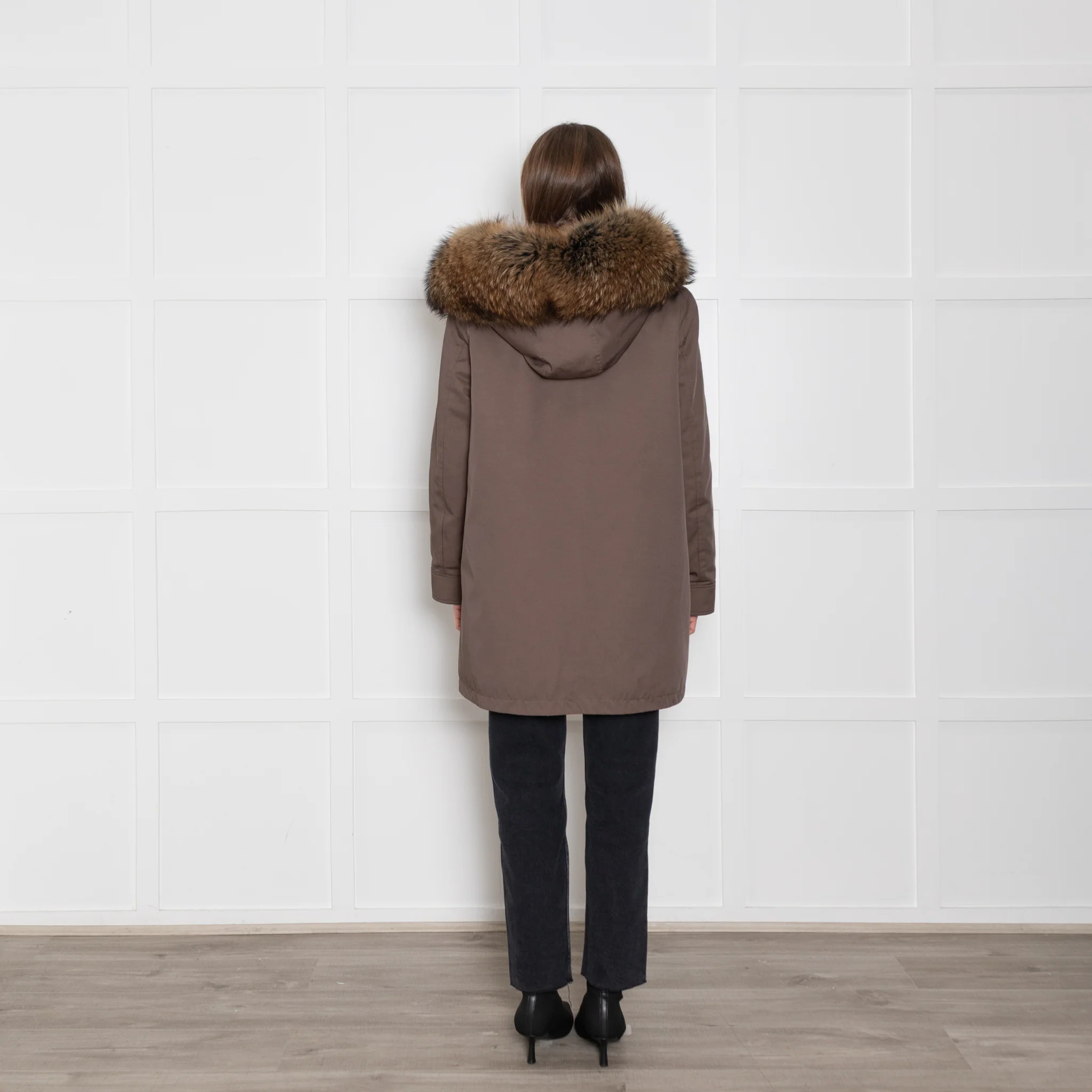 No Label Cotton Mix Parka With Raccoon Detachable Lining & Rabbit Fur Trim - Image 7
