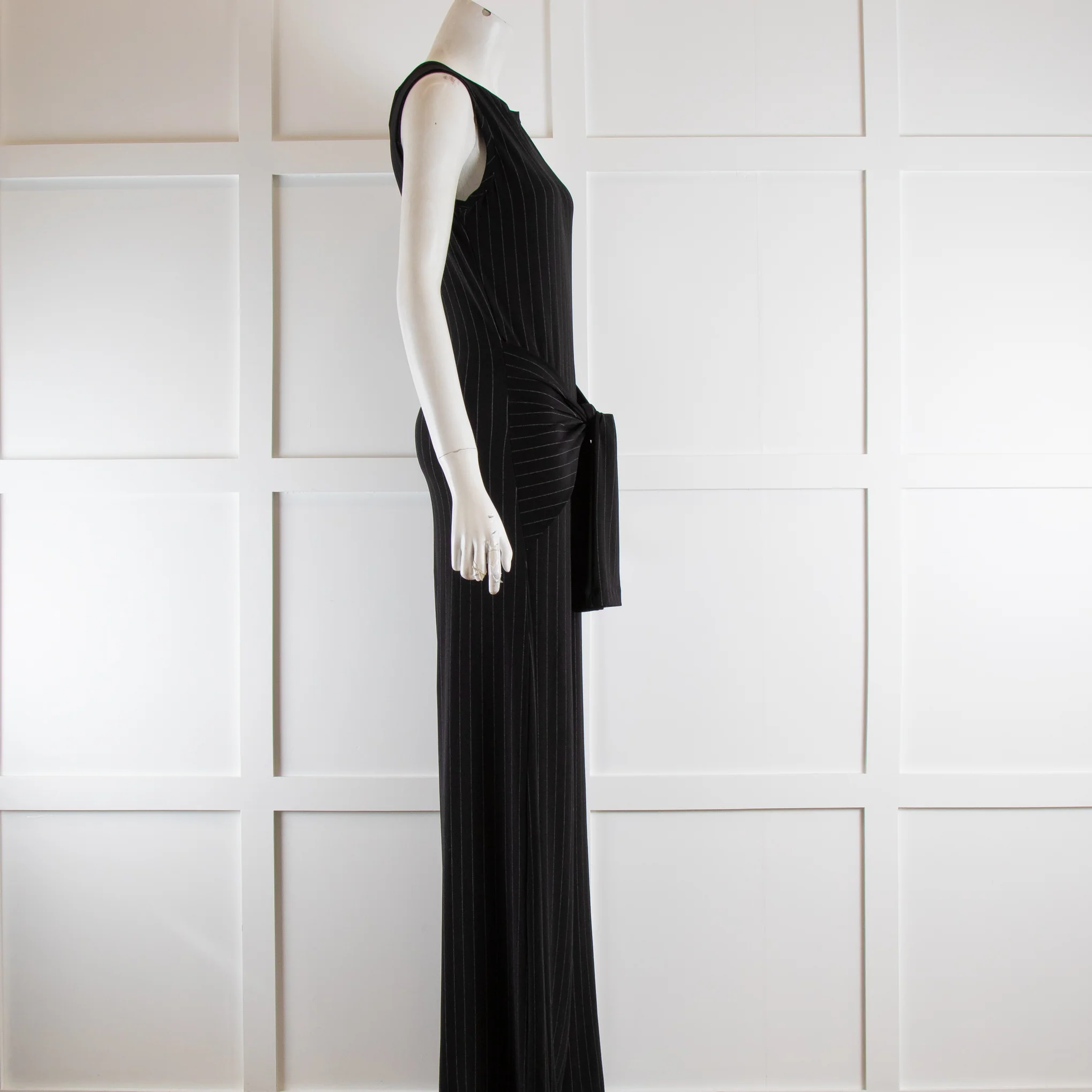 Norma Kamali Black Pinstripe Jumpsuit - Image 2