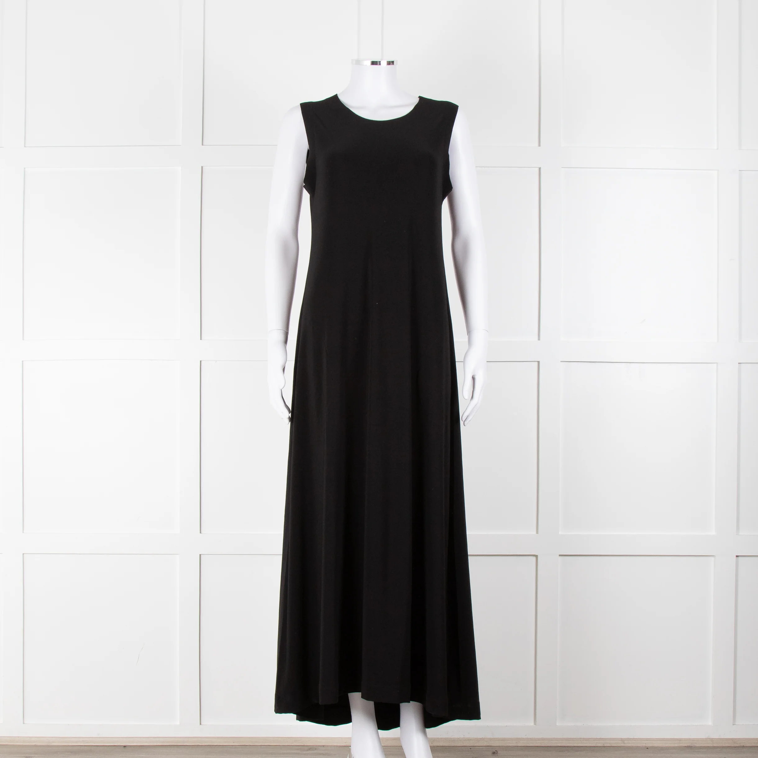 Norma Kamali Black Sleeveless Stretch Maxi Dress