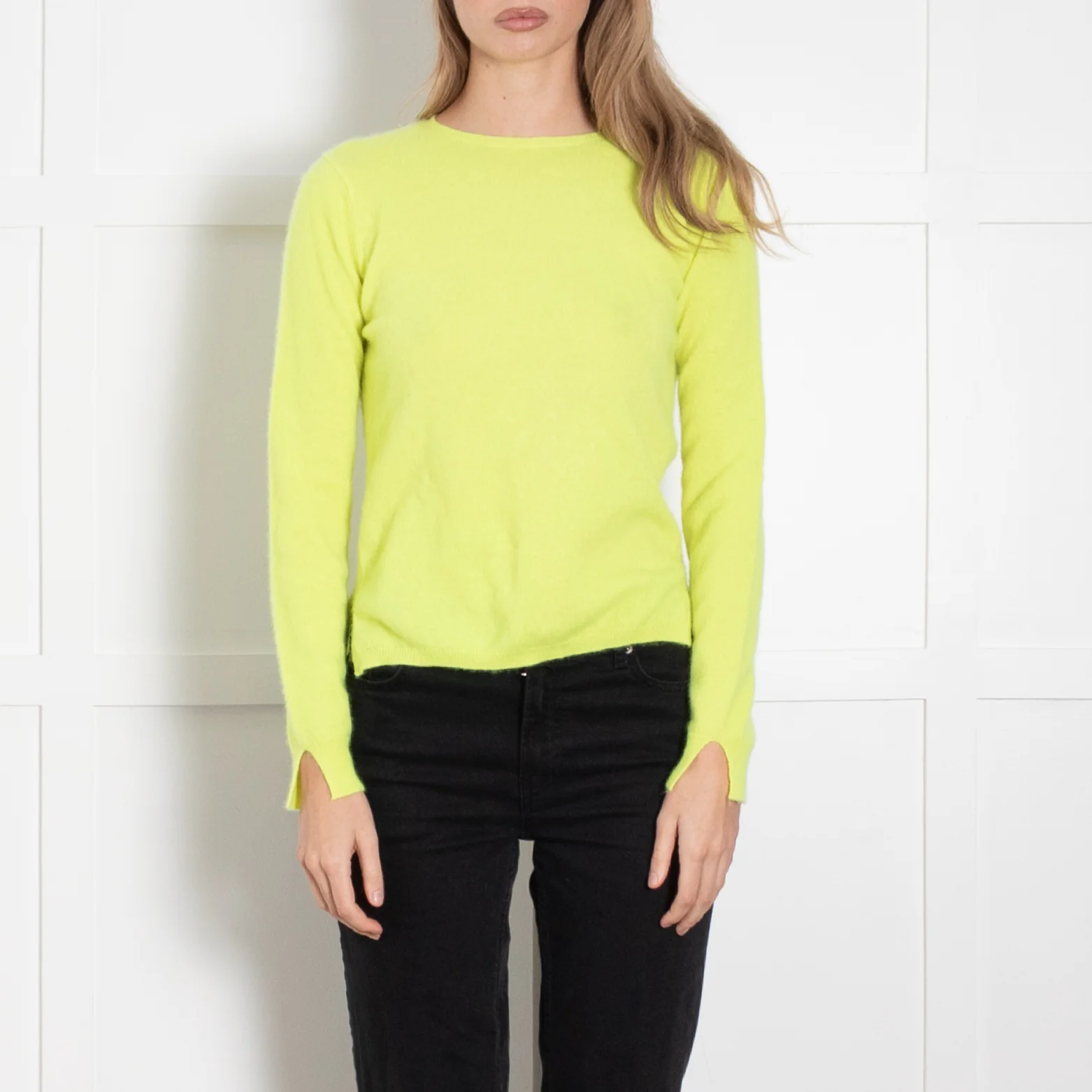 Notshy Neon Yellow Cashmere Sweater - Image 2