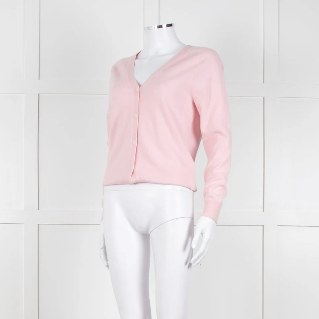 N.Peal Pink 100% Cashmere V Neck Cardigan - Image 2